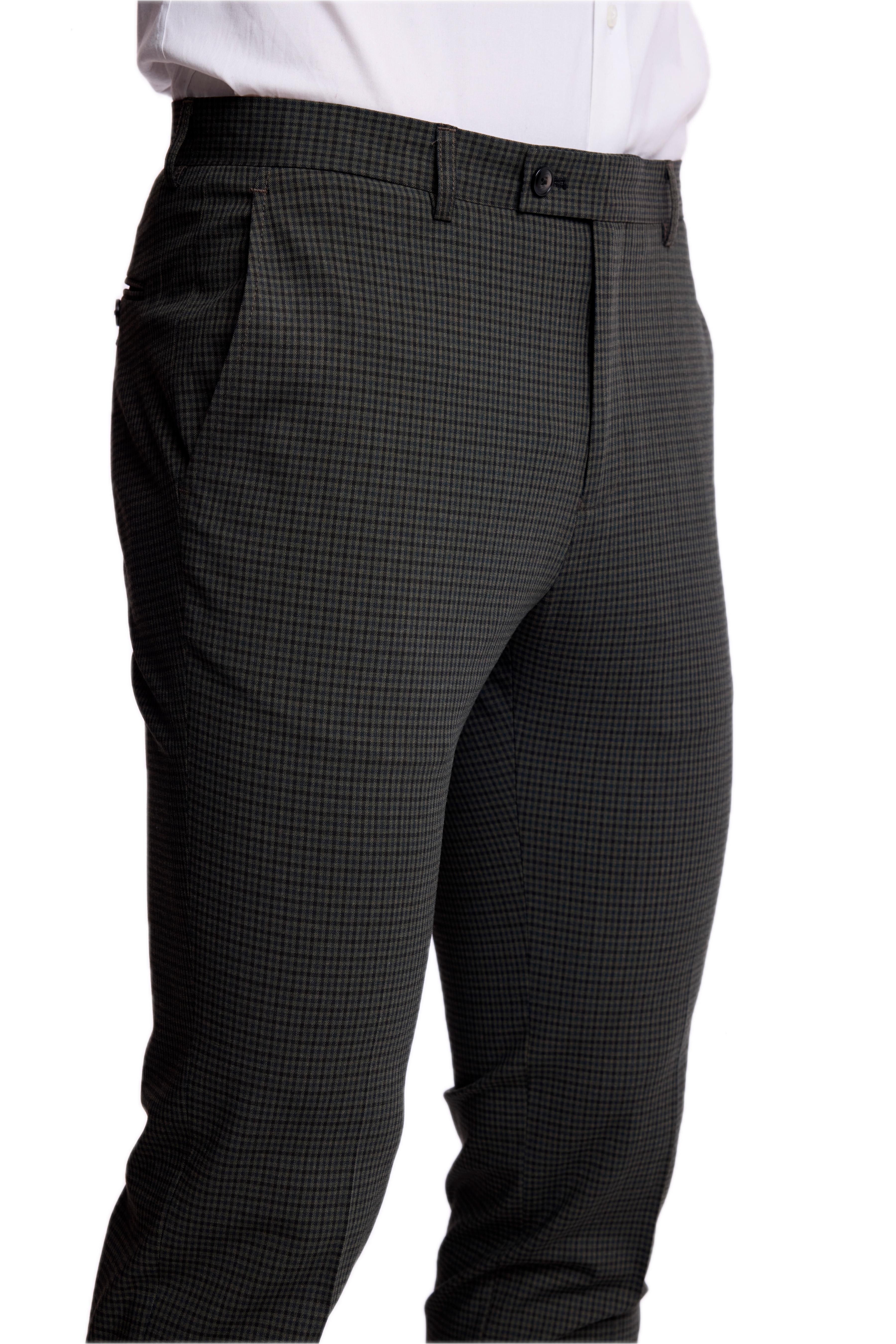 Downing Pants - slim - Green Navy Black Gingham