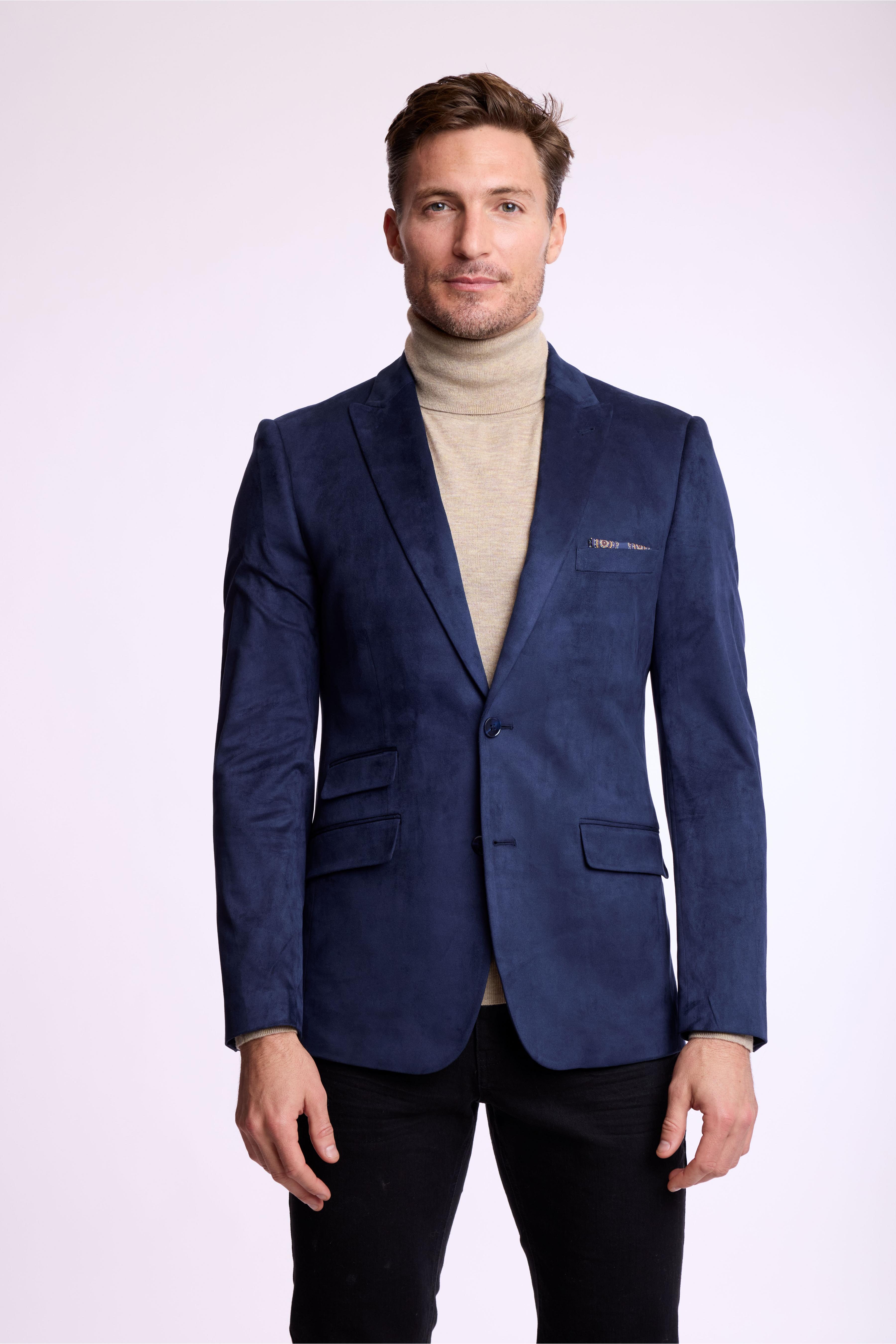 Ashton Peak Sportswear Blazer - Dark Navy Microsuede