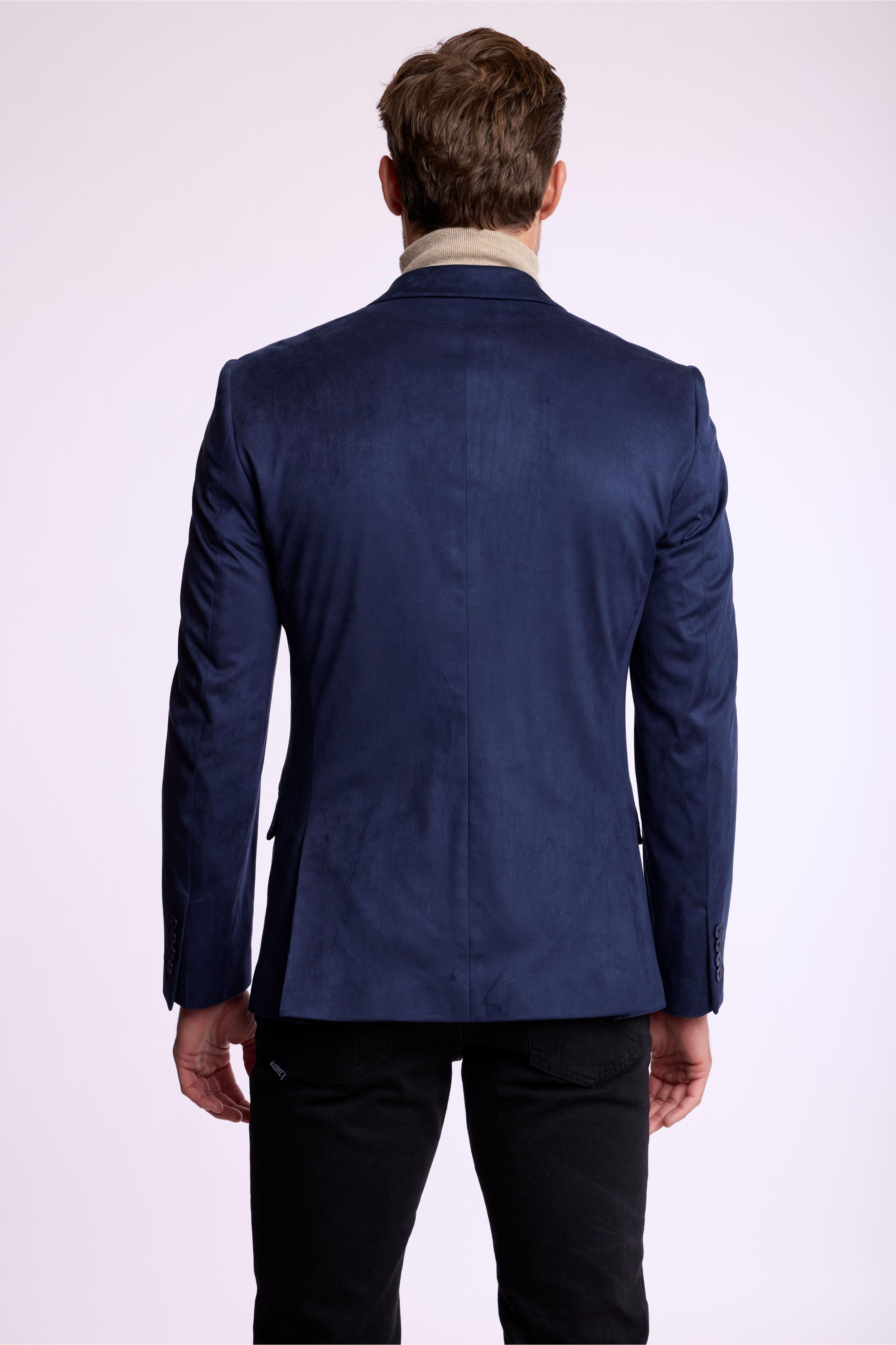 Ashton Peak Sportswear Blazer - Dark Navy Microsuede