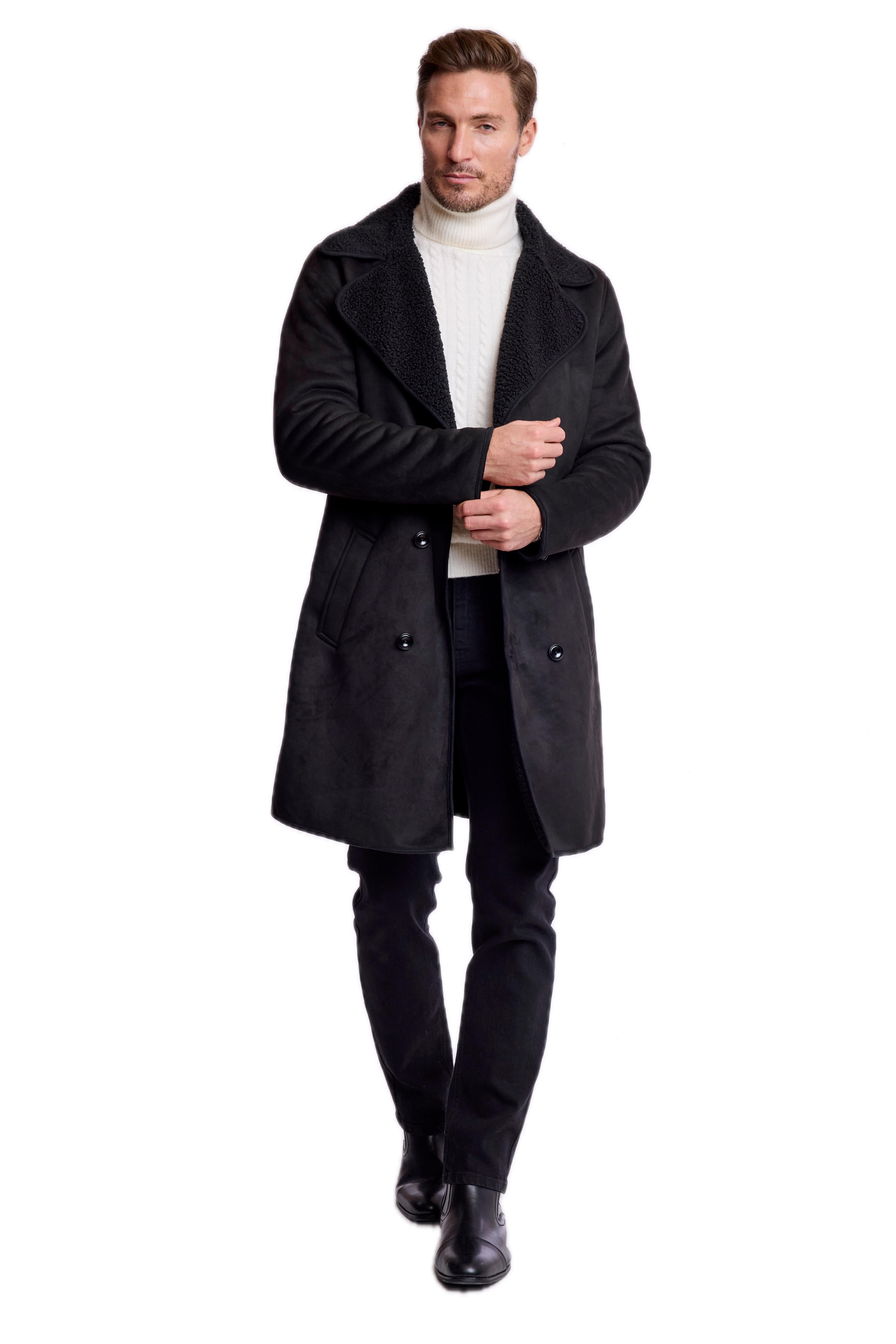 DB Faux Shearling Overcoat - slim - Blackout