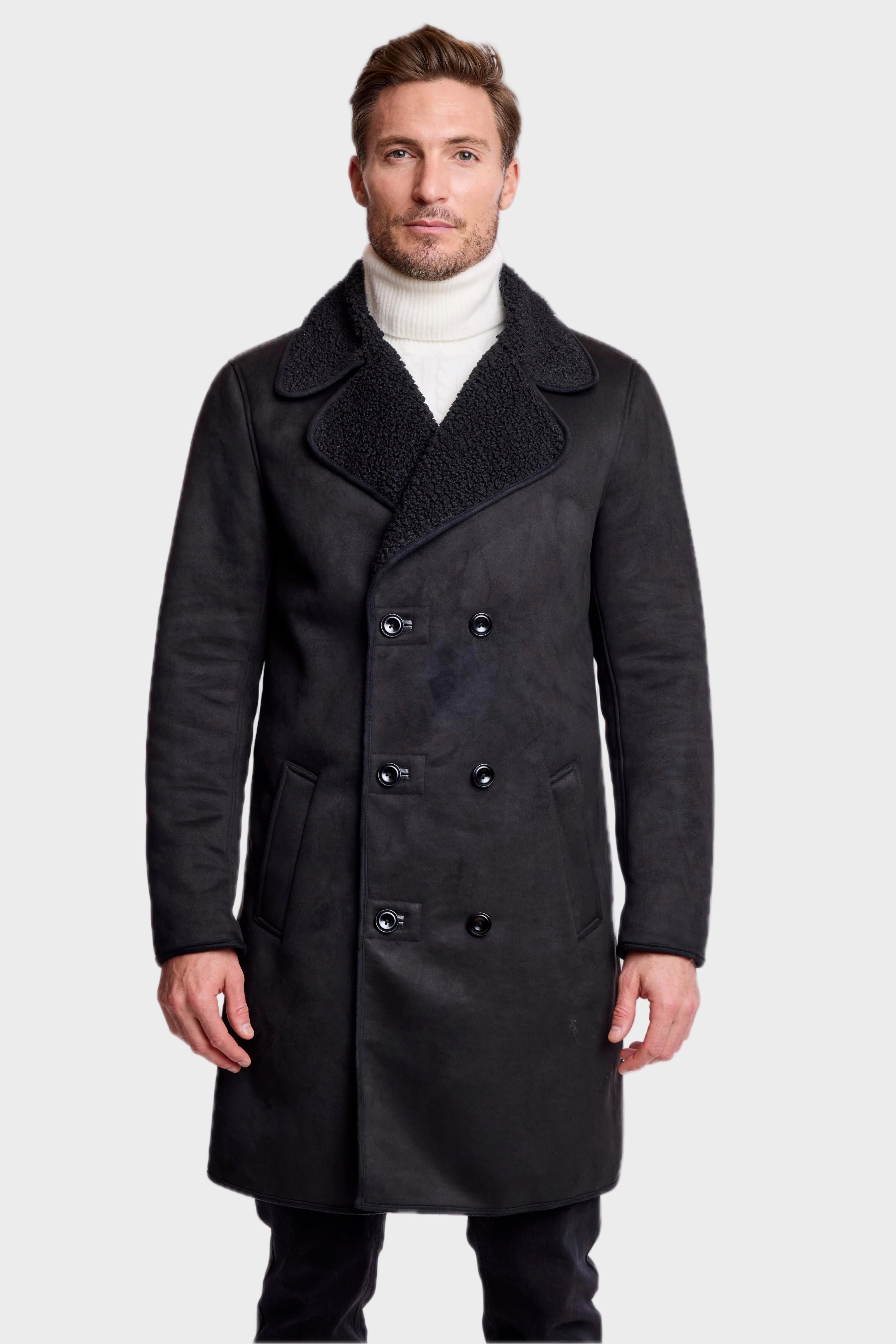 DB Faux Shearling Overcoat - slim - Blackout
