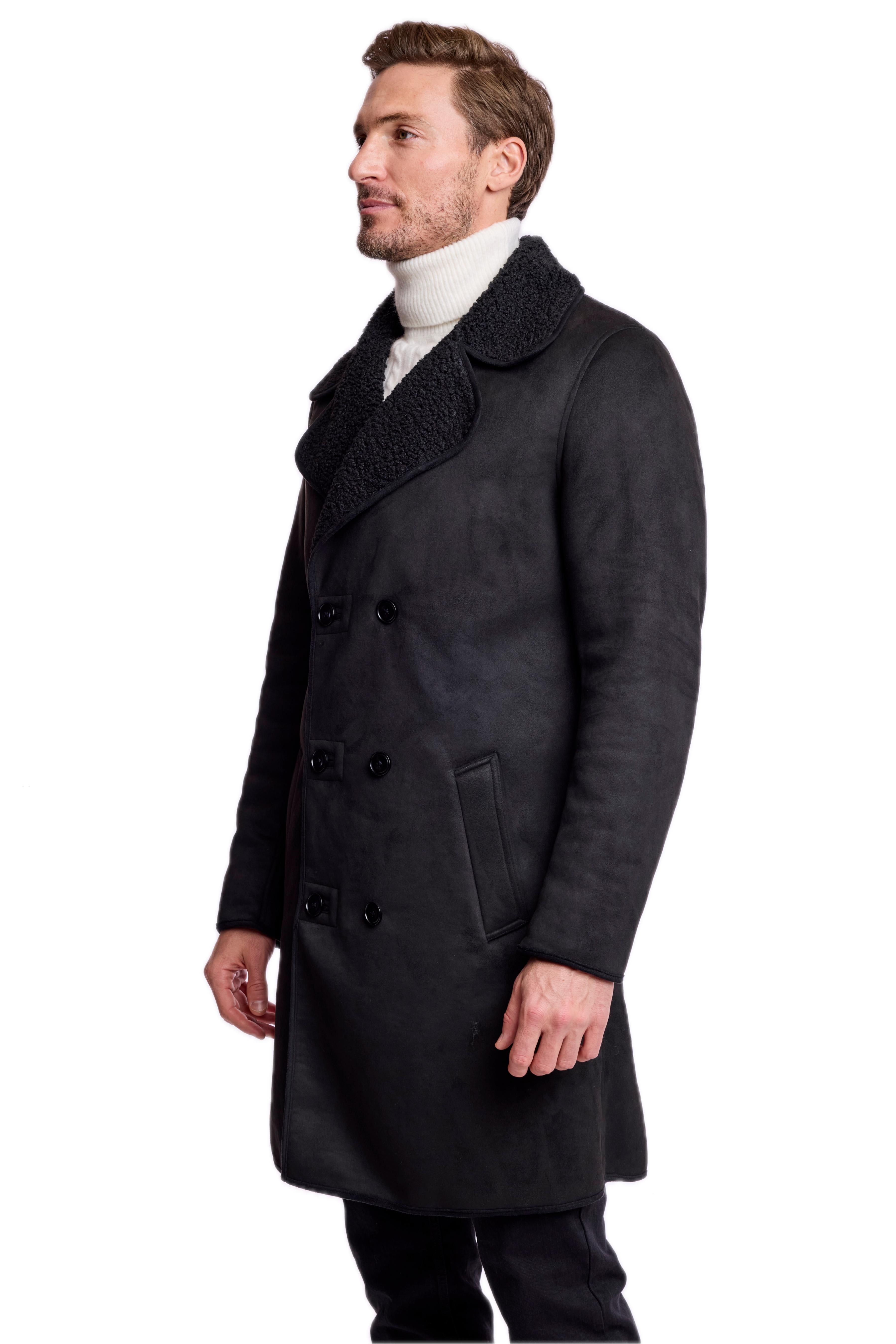 DB Faux Shearling Overcoat - slim - Blackout