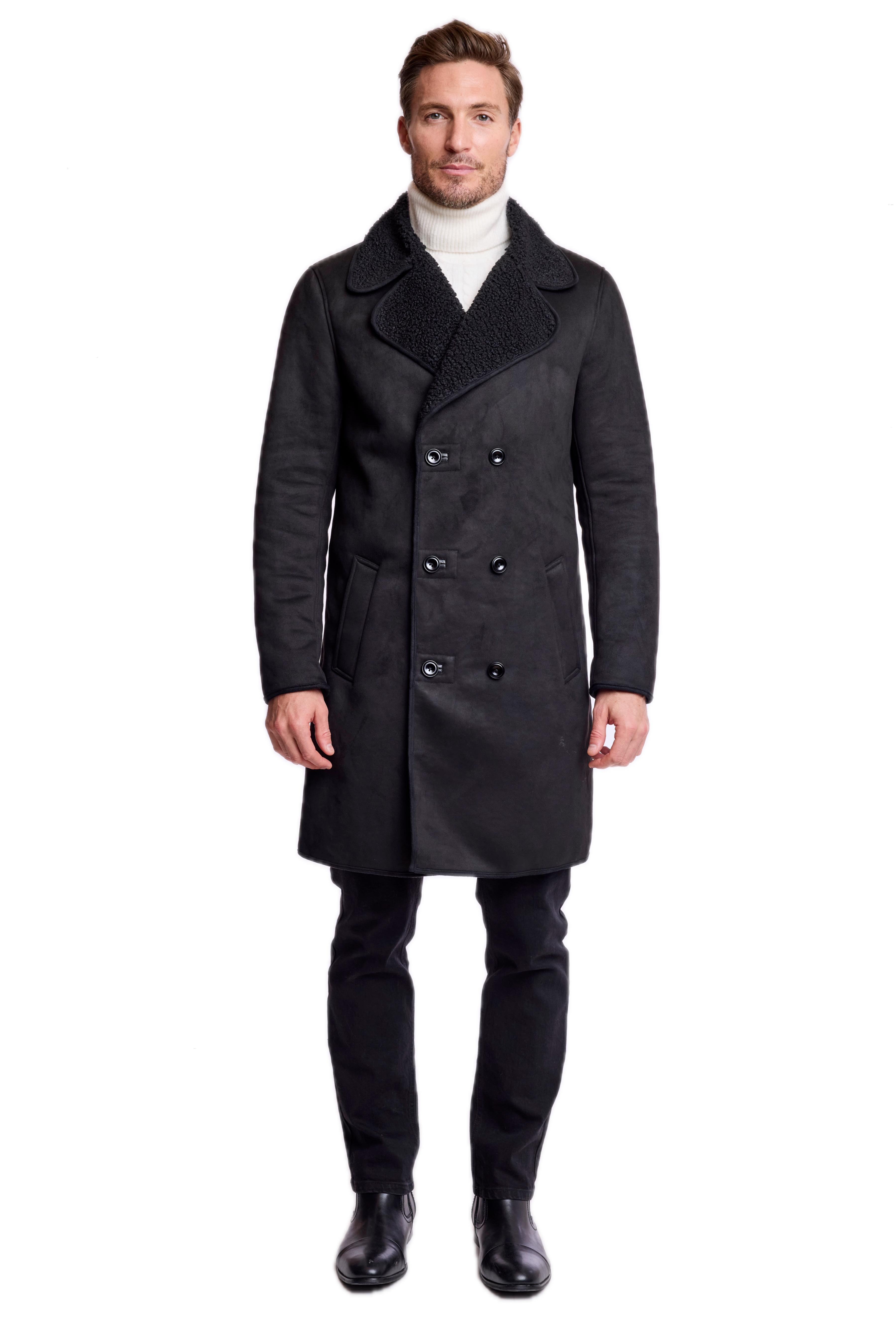 DB Faux Shearling Overcoat - slim - Blackout