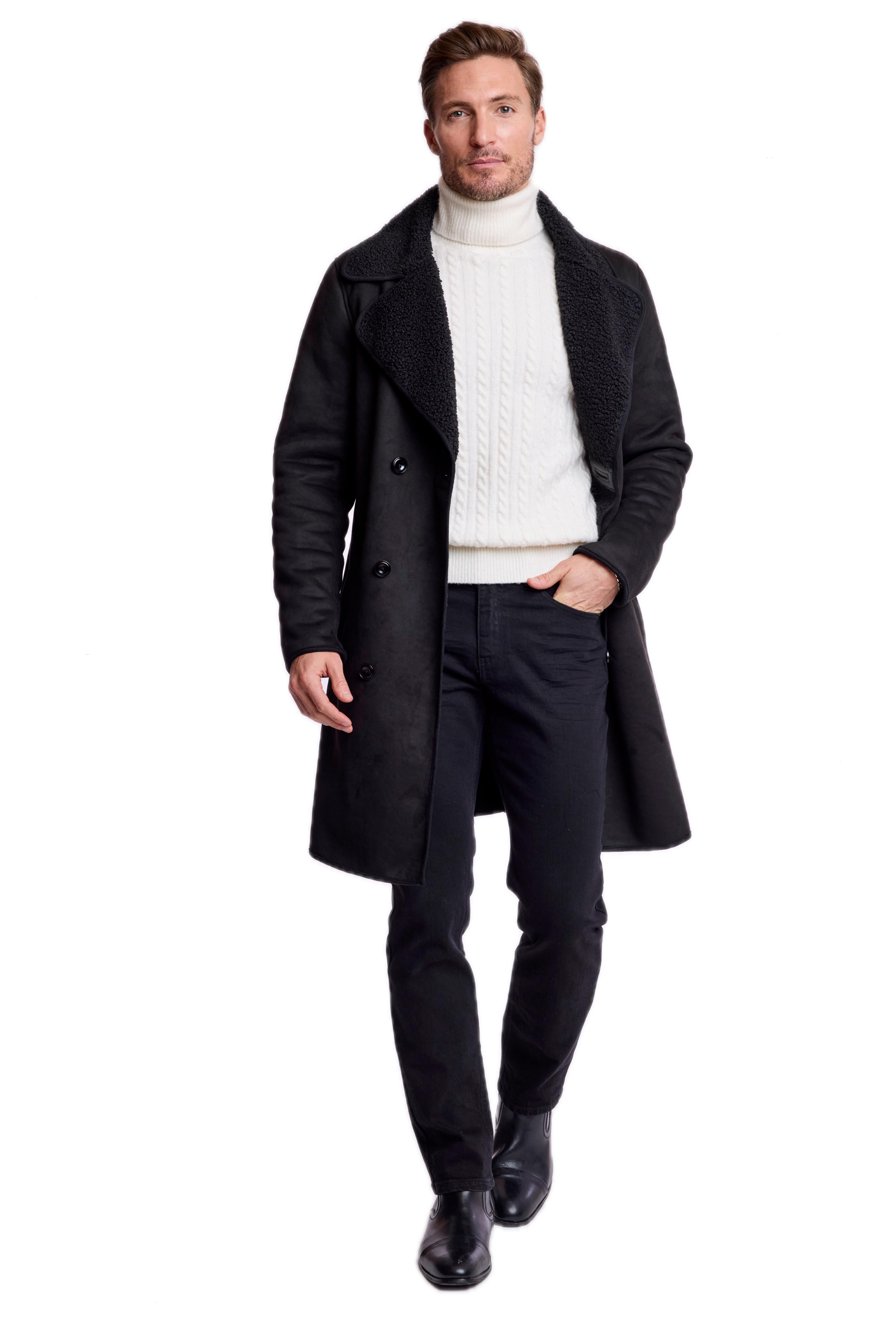 DB Faux Shearling Overcoat - slim - Blackout