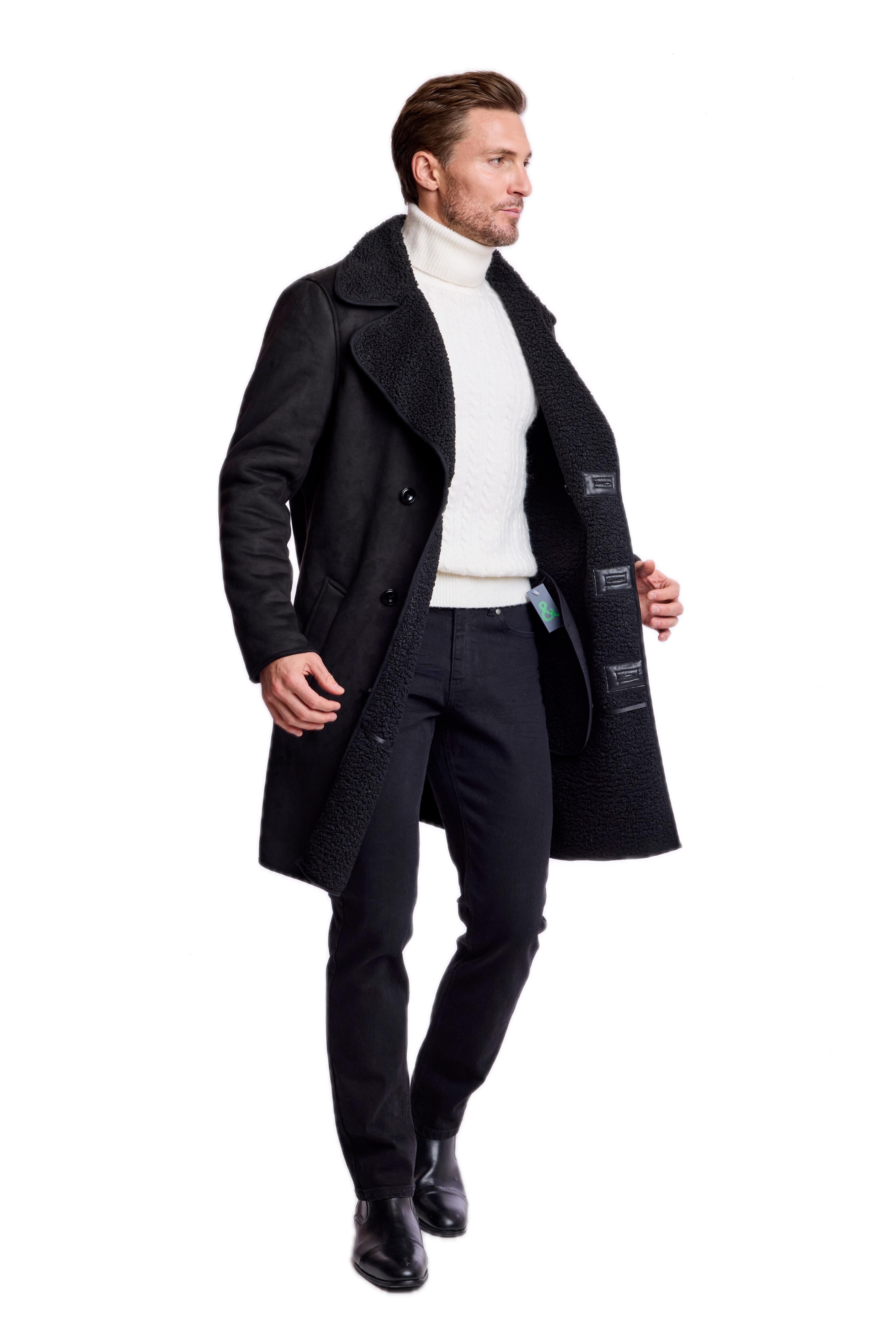 DB Faux Shearling Overcoat - slim - Blackout