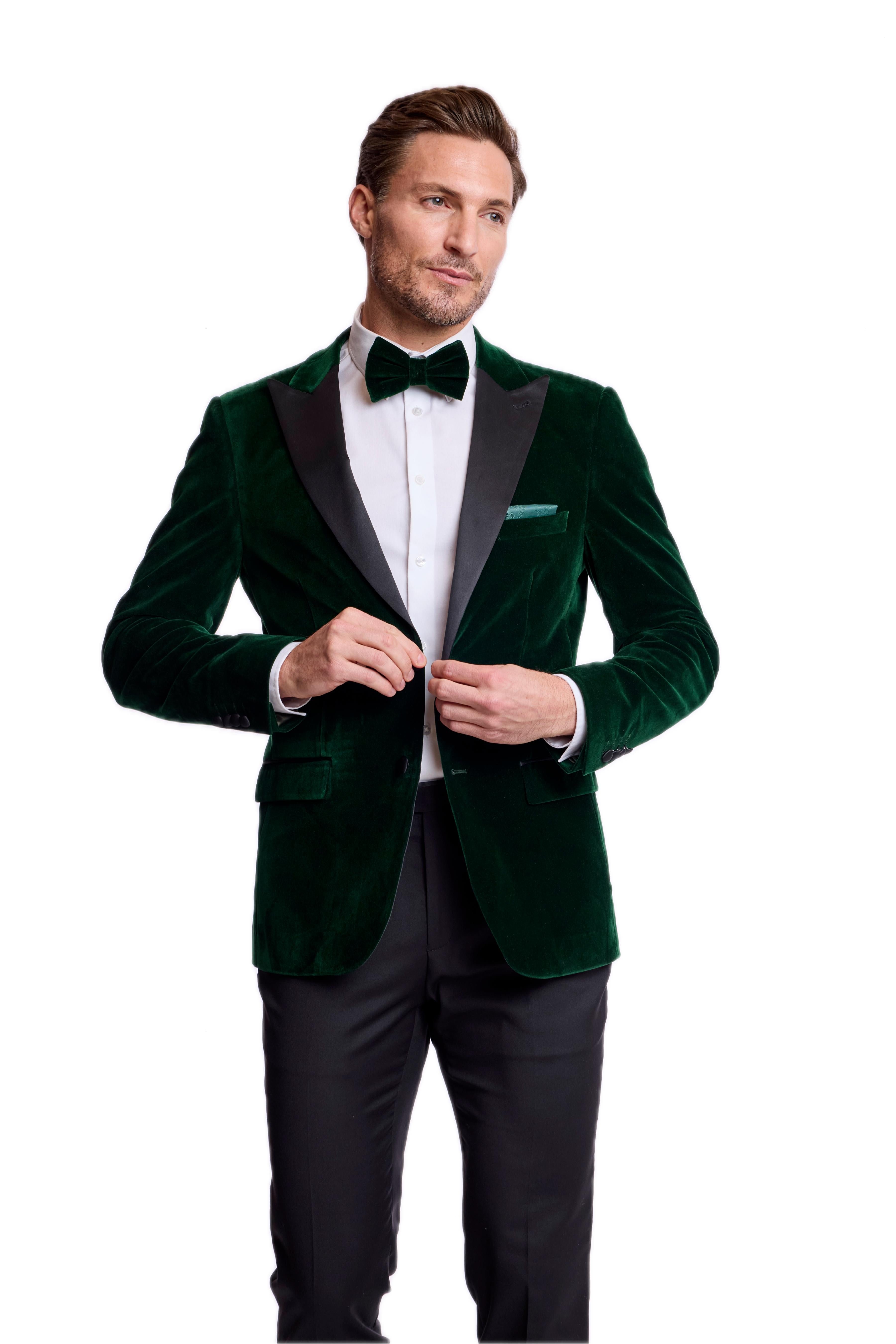 Kyle Big Peak Tux Jacket - slim - Green Velvet