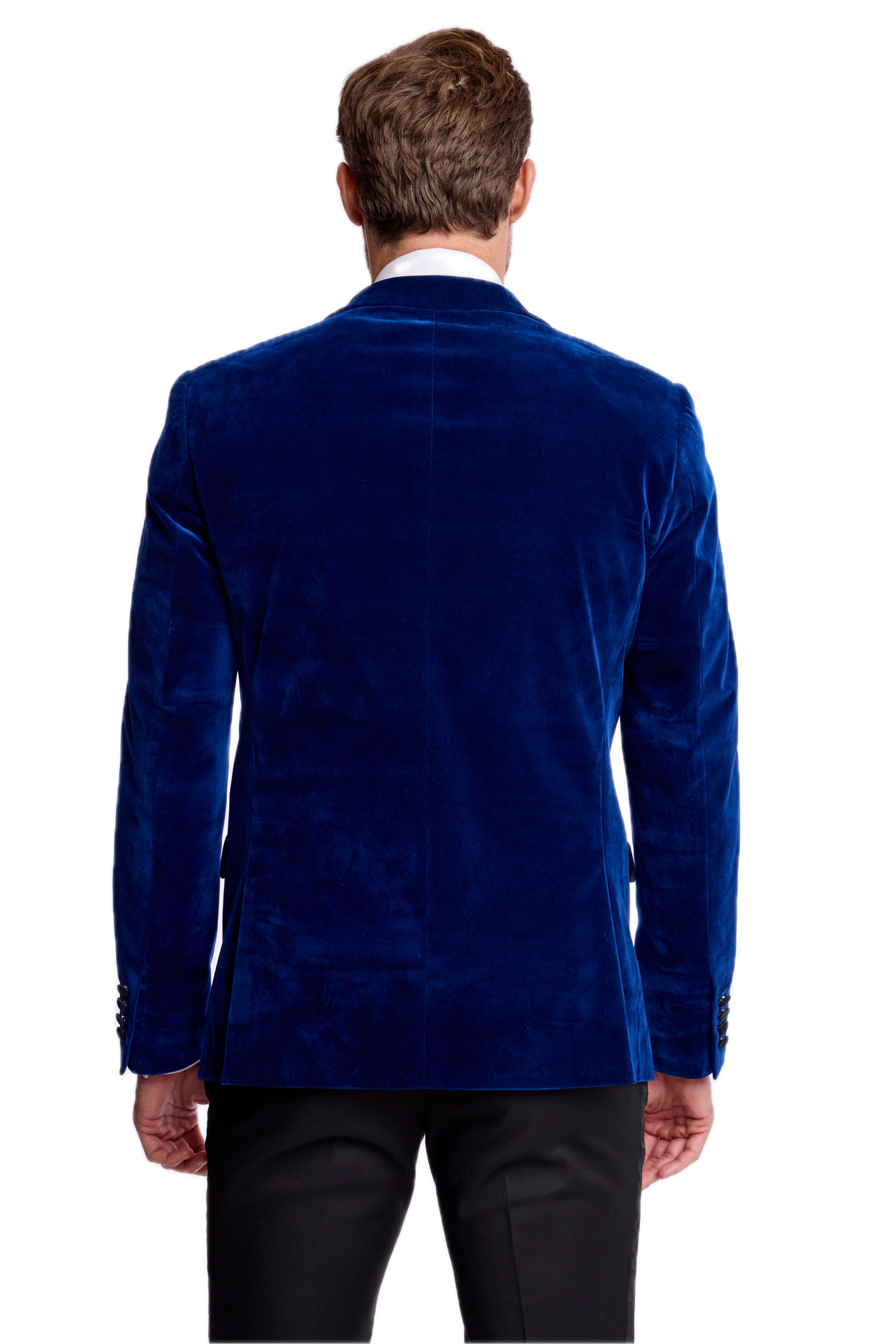 Kyle Big Peak Tux Jacket - slim - Blue Velvet
