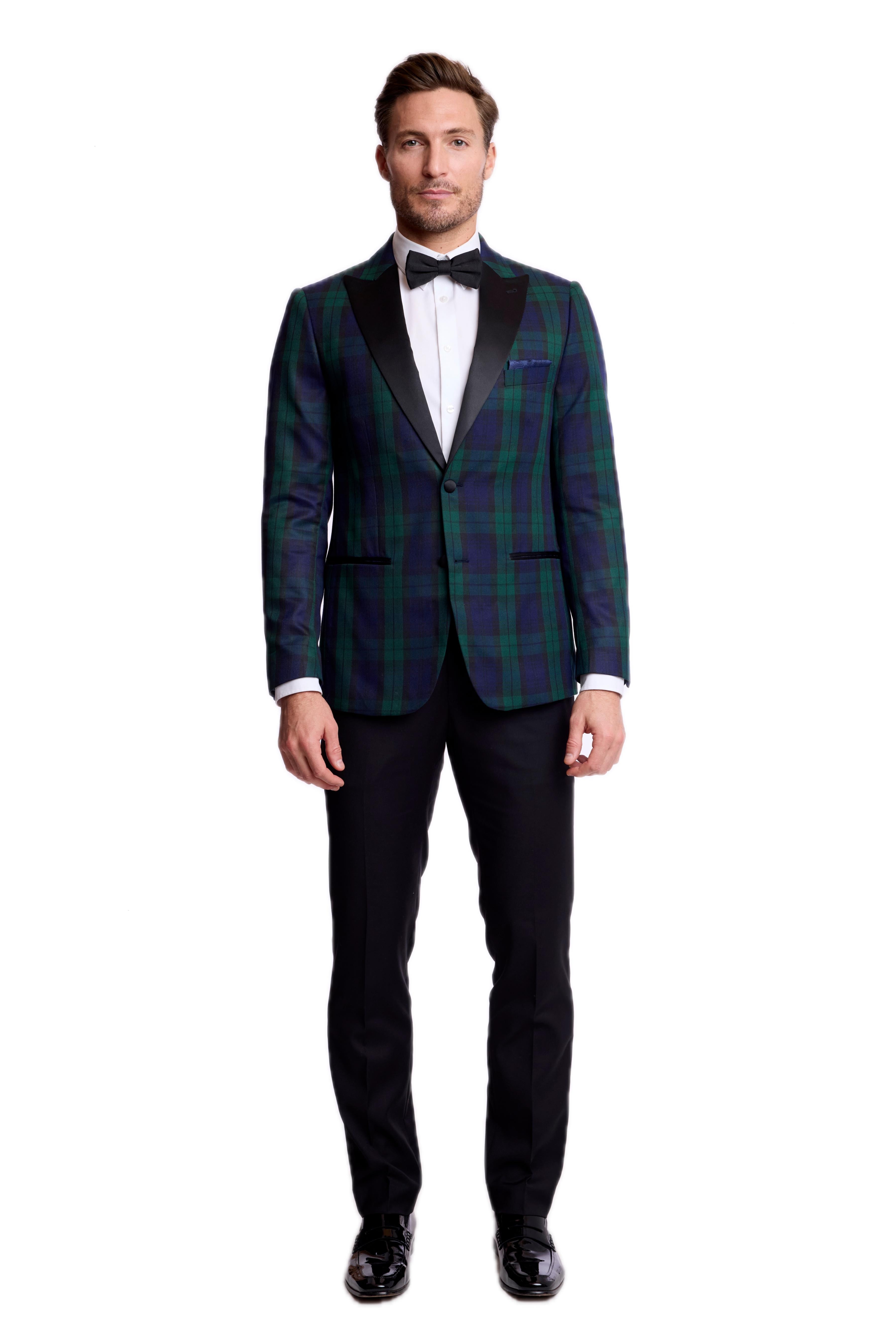 Kyle Big Peak Tux Jacket - slim - Black Watch Tartan