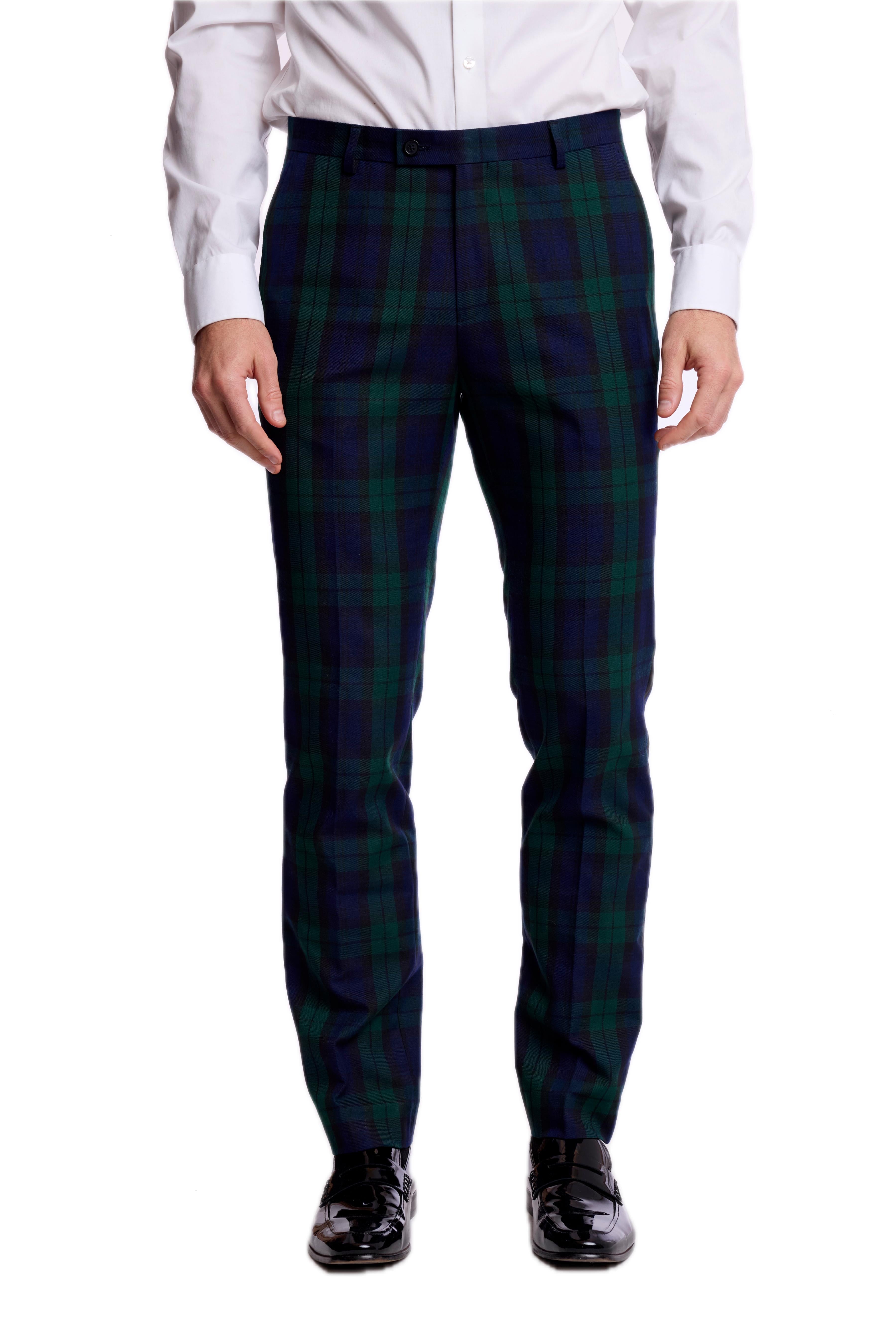 Sloane Tux Pants - slim - Black Watch Tartan