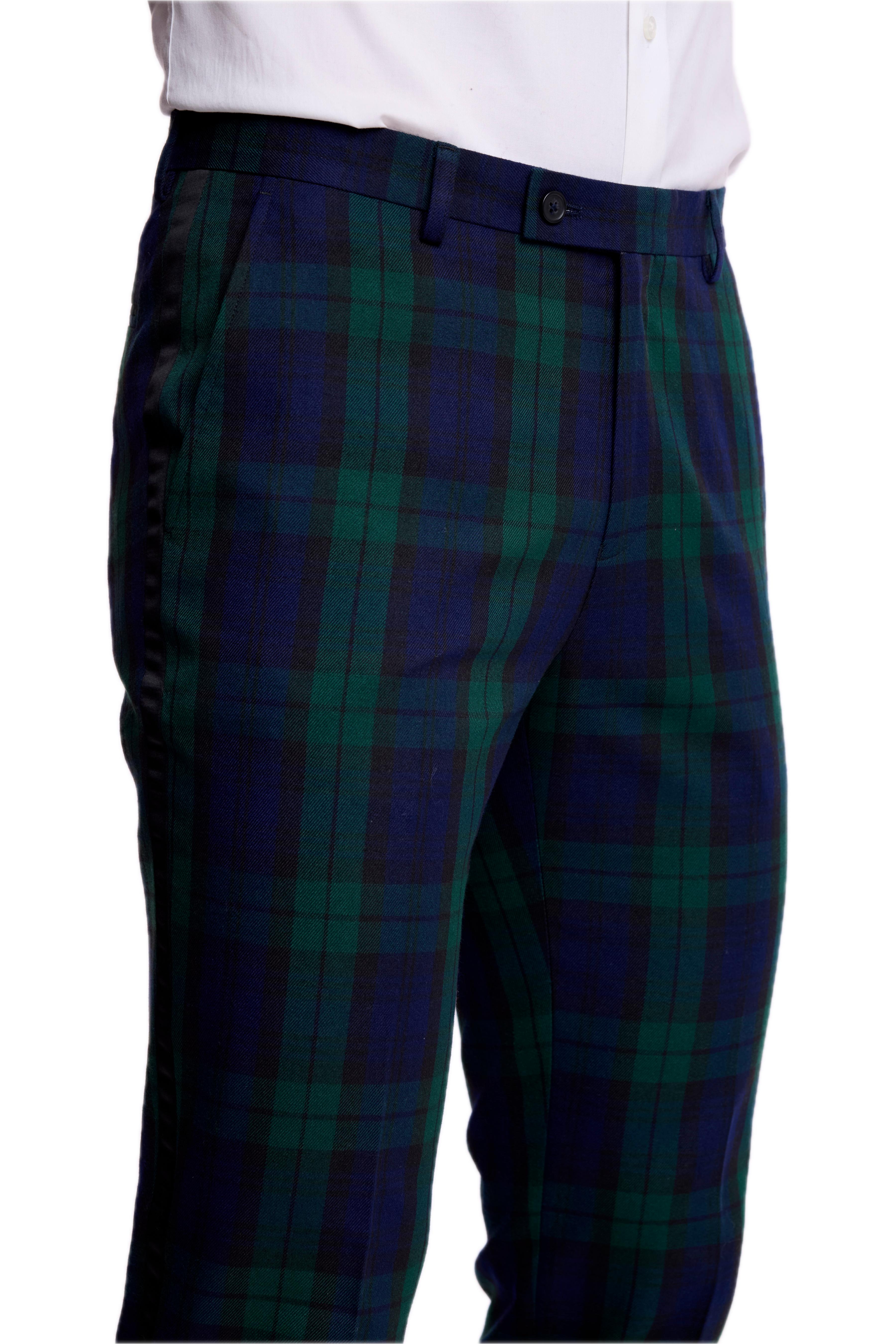 Sloane Tux Pants - slim - Black Watch Tartan
