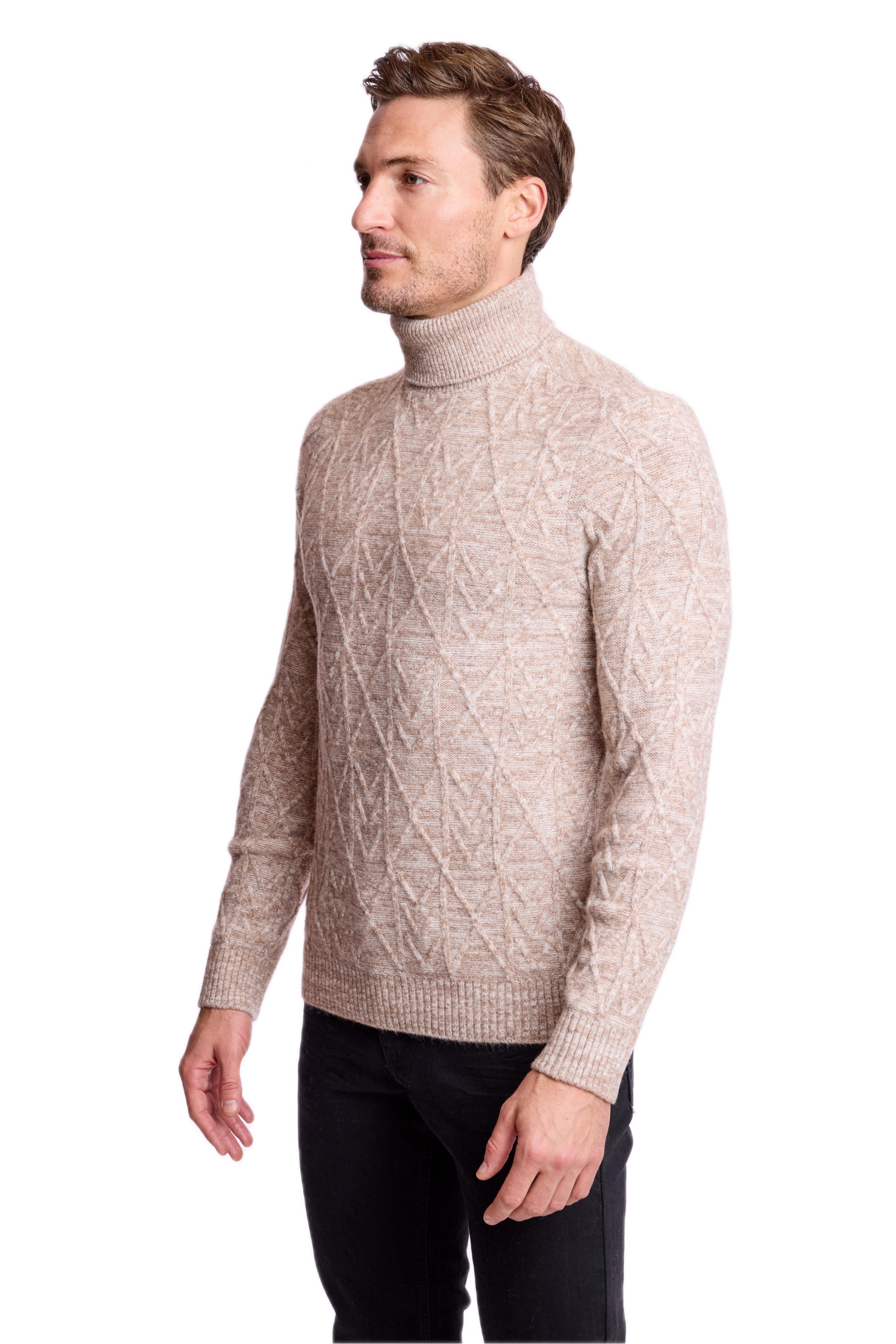 Chunky Turtleneck - Beige Tan Marled