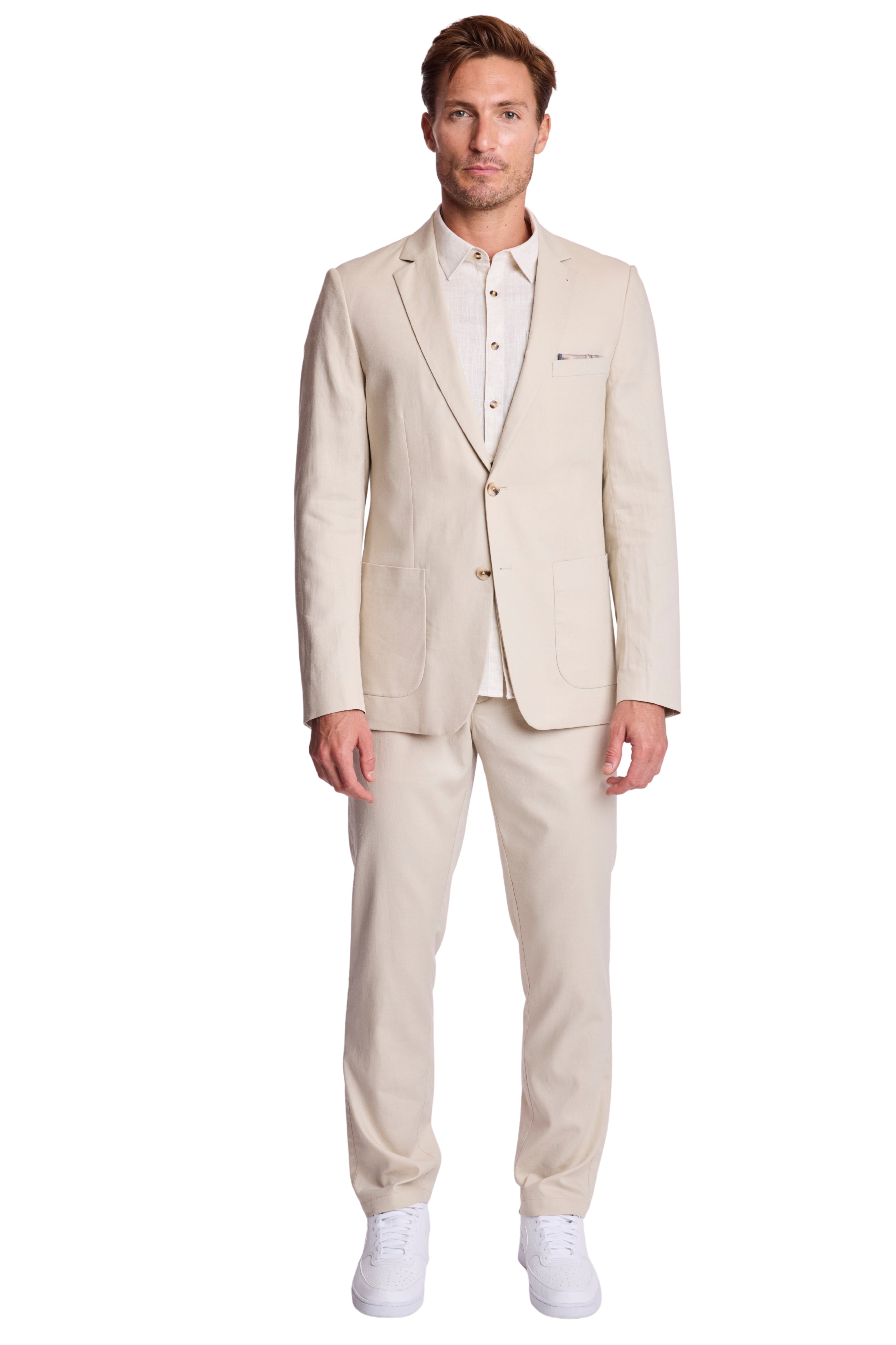 Dover Notch Jacket - slim - Tan Glaze Linen