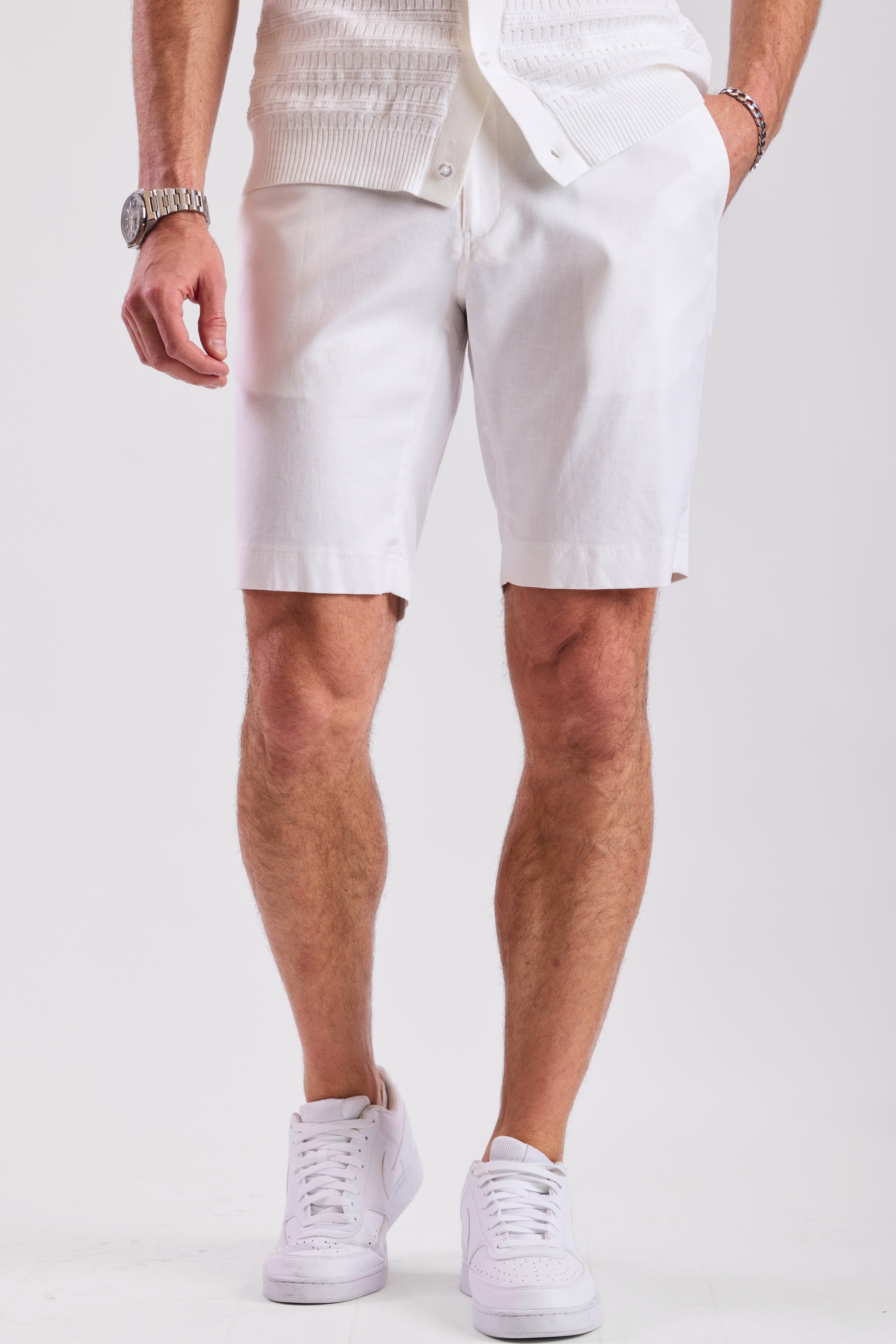 Felix Shorts - slim - White Lotus Linen
