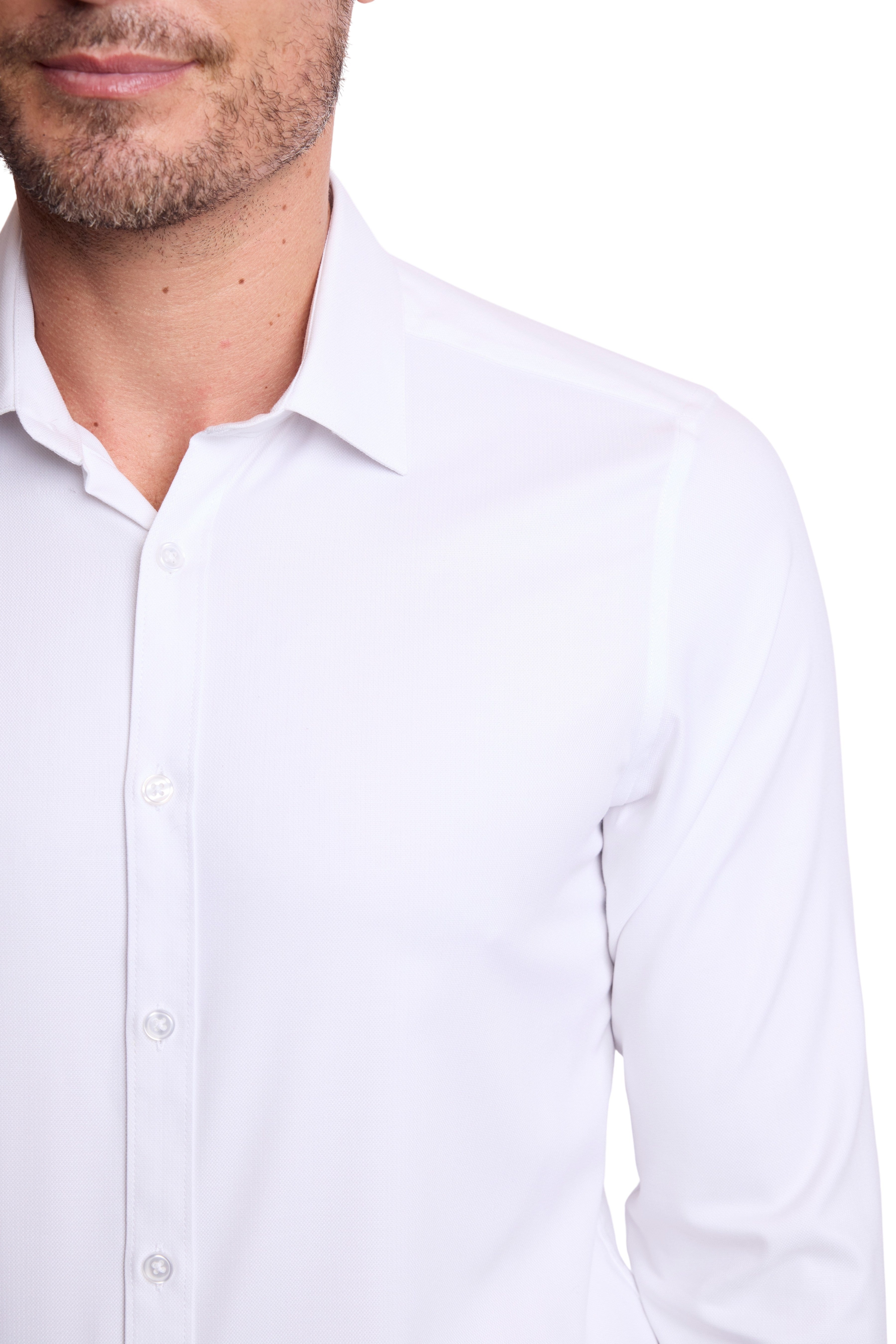 Samuel Spread Collar Shirt - All White