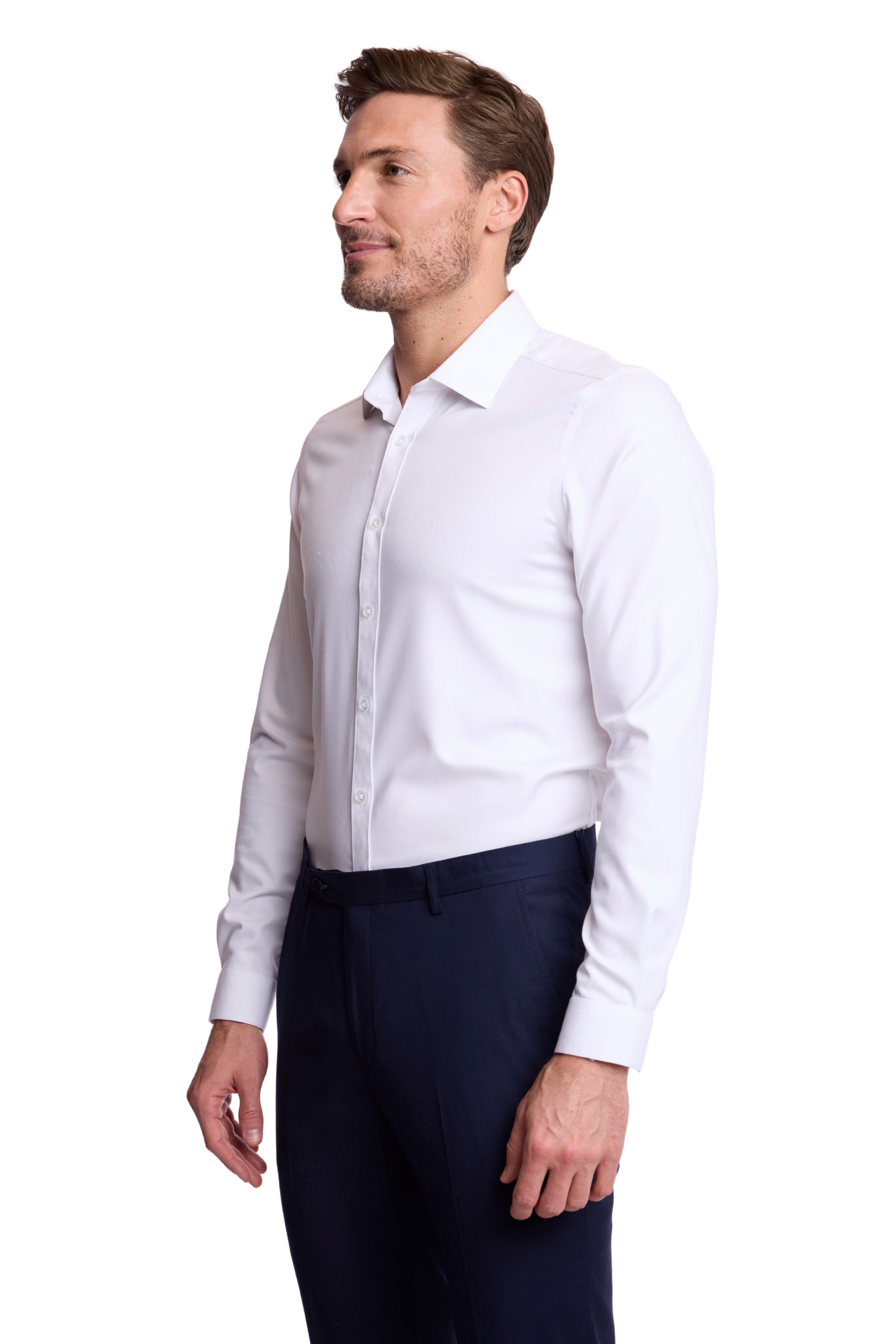 Samuel Spread Collar Shirt - All White