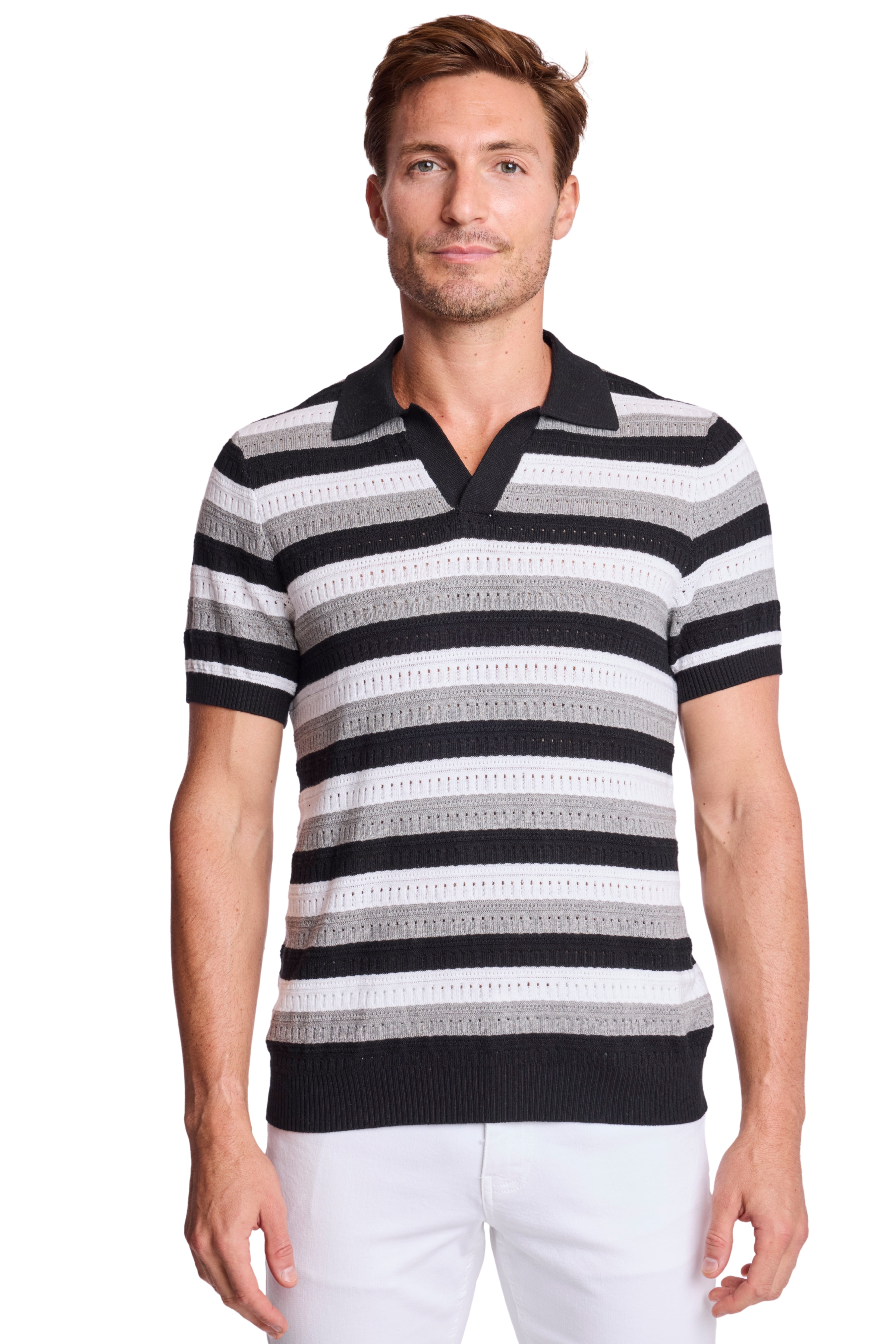 Johnny Collar Polo - Black Soy Mist