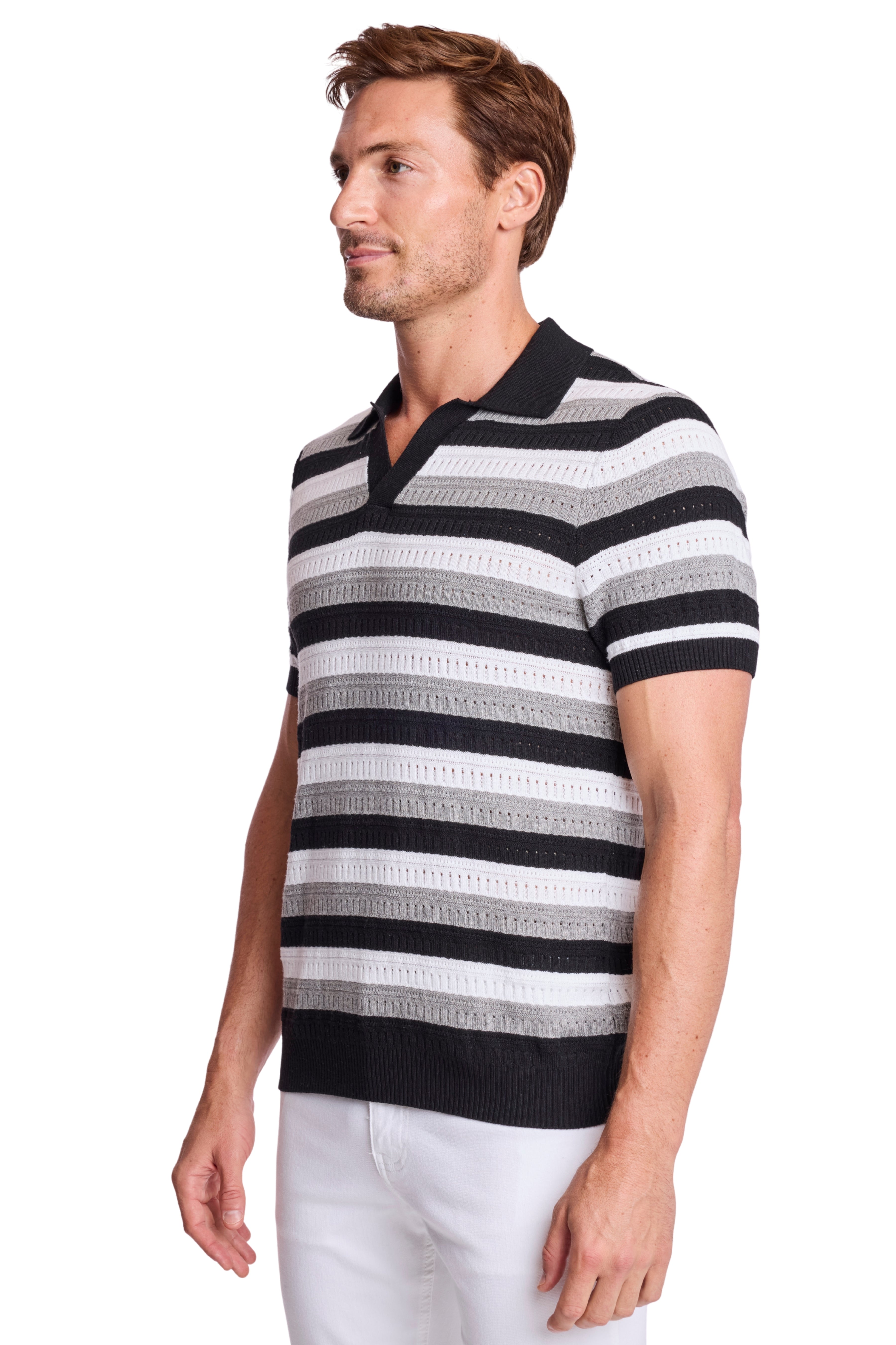 Johnny Collar Polo - Black Soy Mist