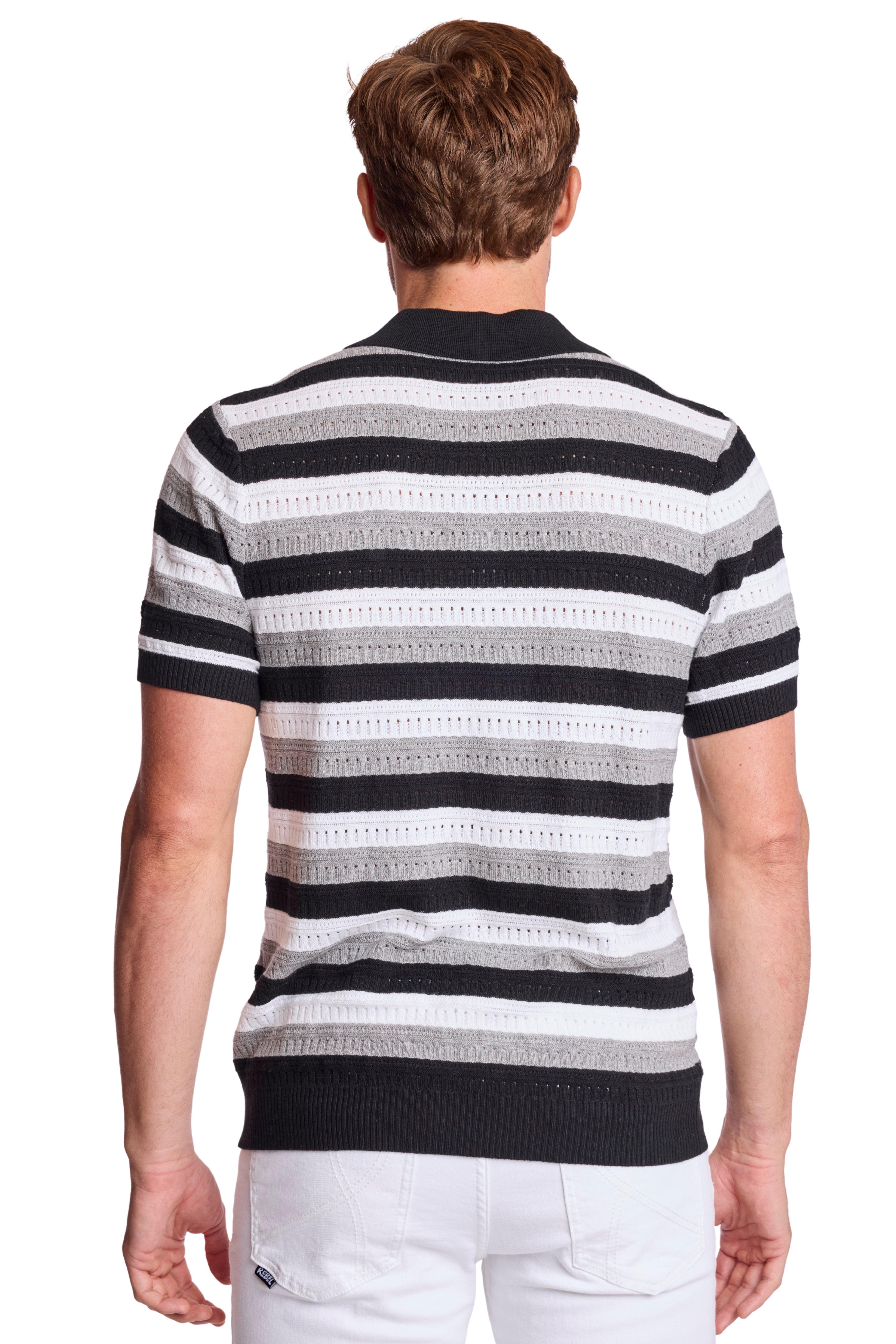 Johnny Collar Polo - Black Soy Mist