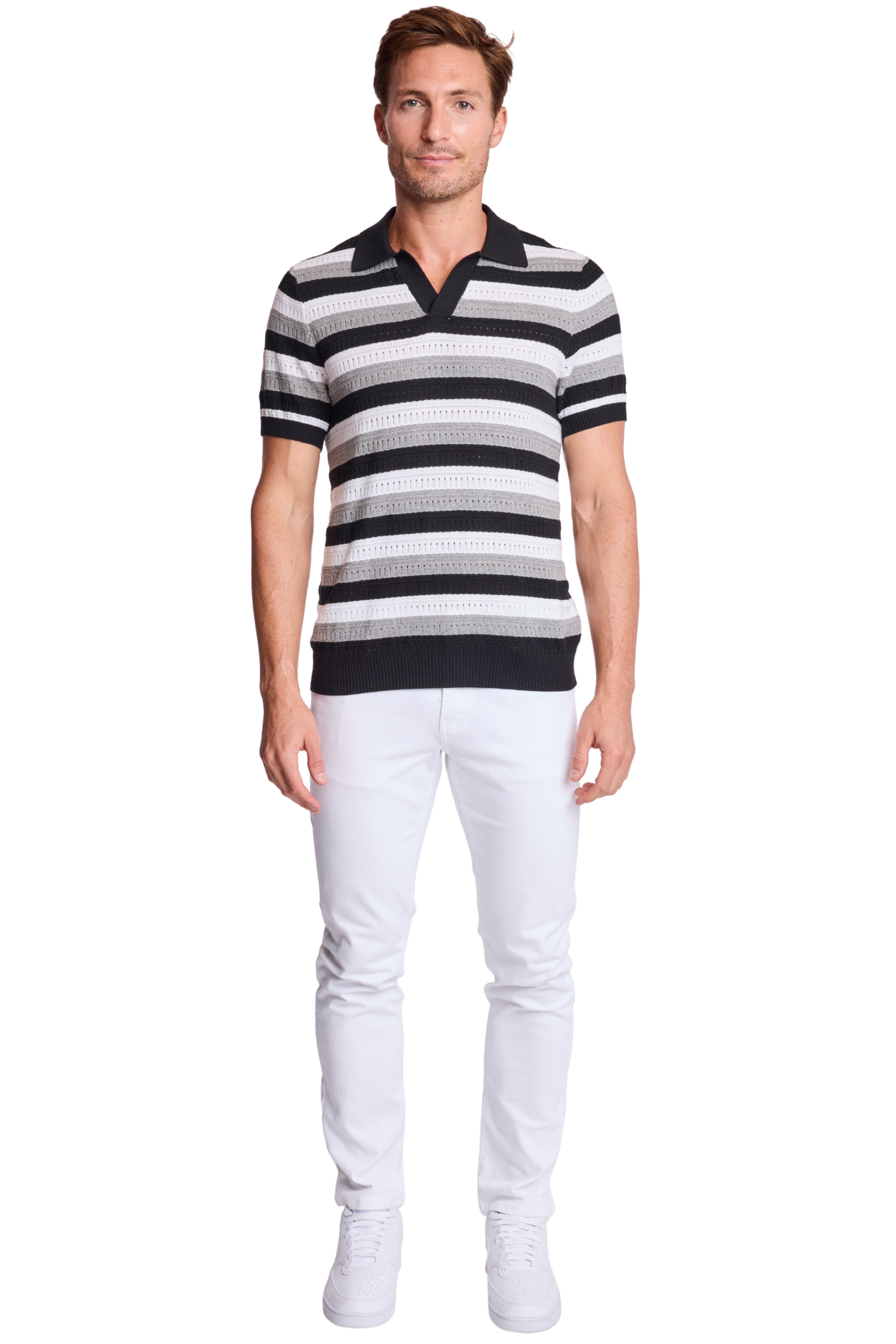 Johnny Collar Polo - Black Soy Mist