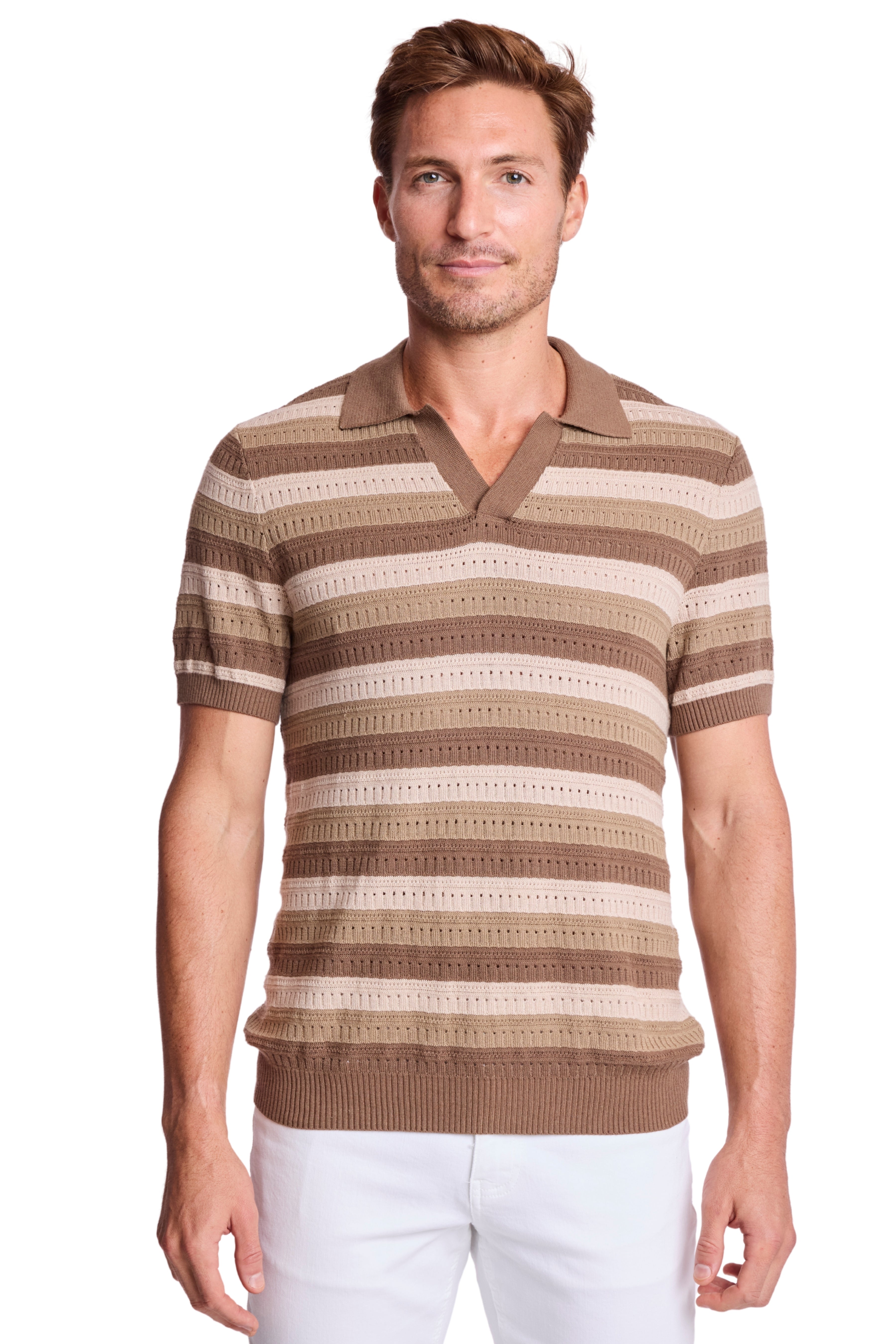 Johnny Collar Polo - Maple Oatmeal