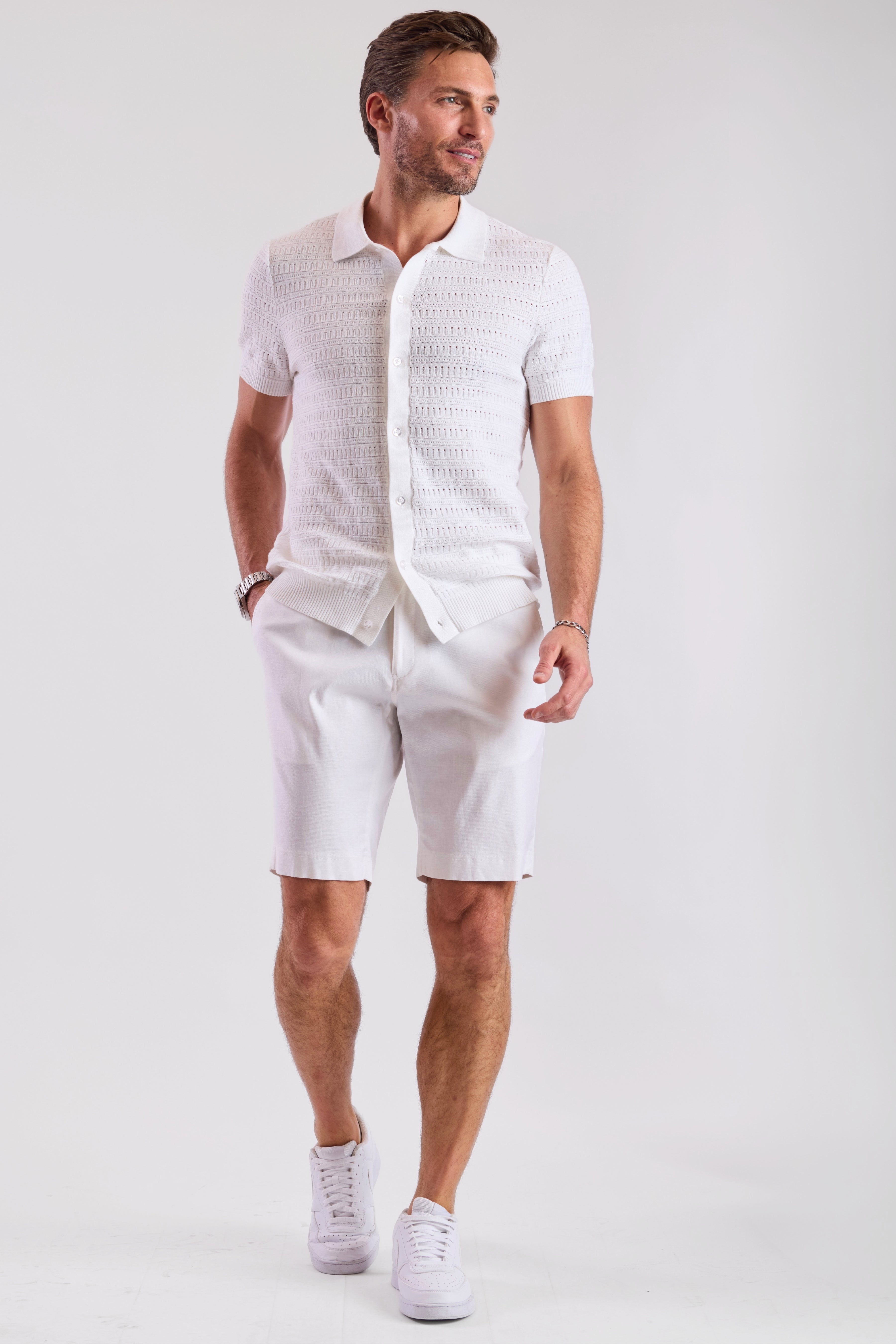 Felix Shorts - slim - White Lotus Linen