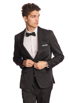  Regent Shawl Tux Jacket - slim - All Black