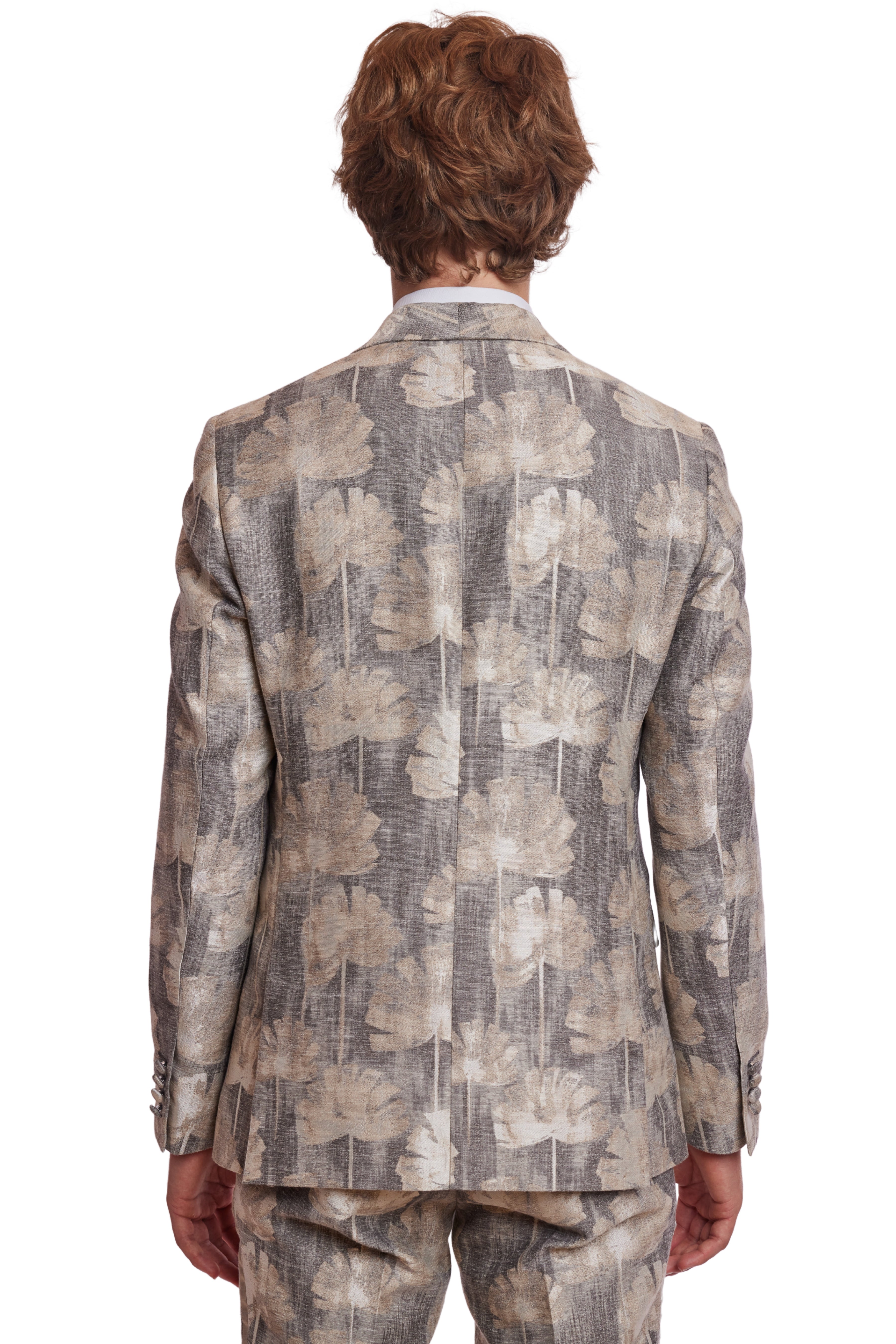 Regent Shawl Tux Jacket - slim - Beige Haze Floral