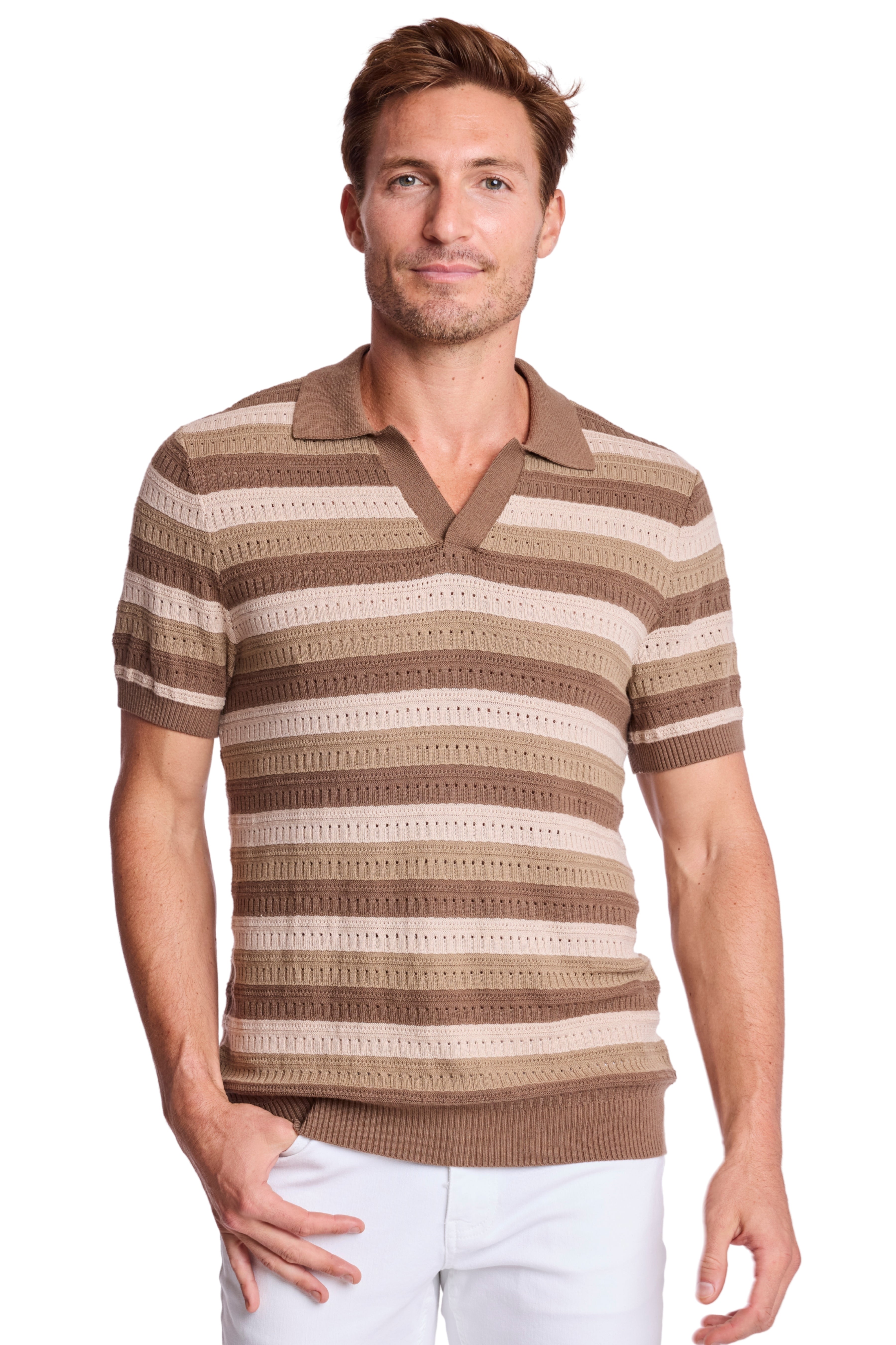 Johnny Collar Polo - Maple Oatmeal