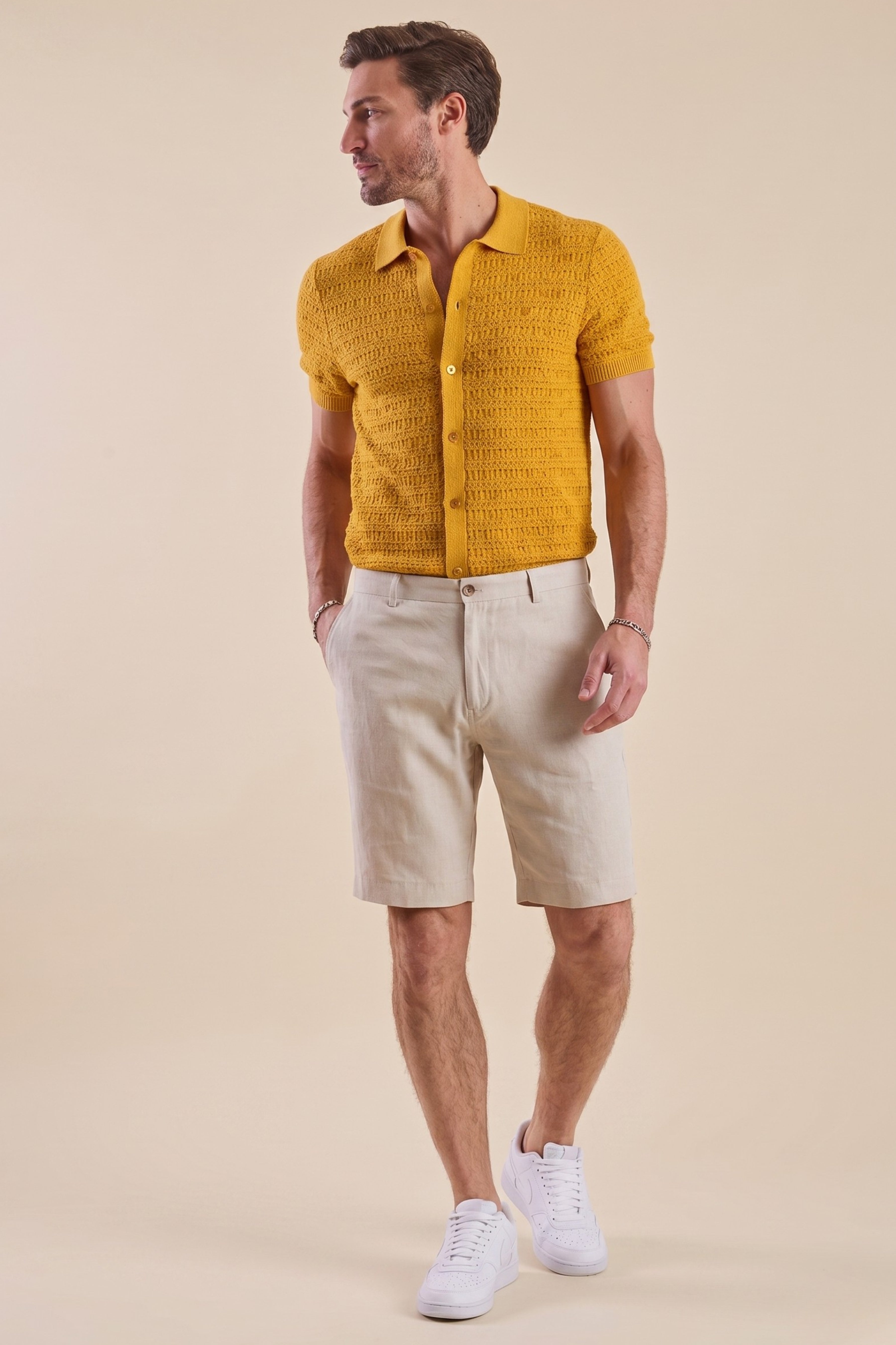 Felix Shorts - slim - Tan Linen