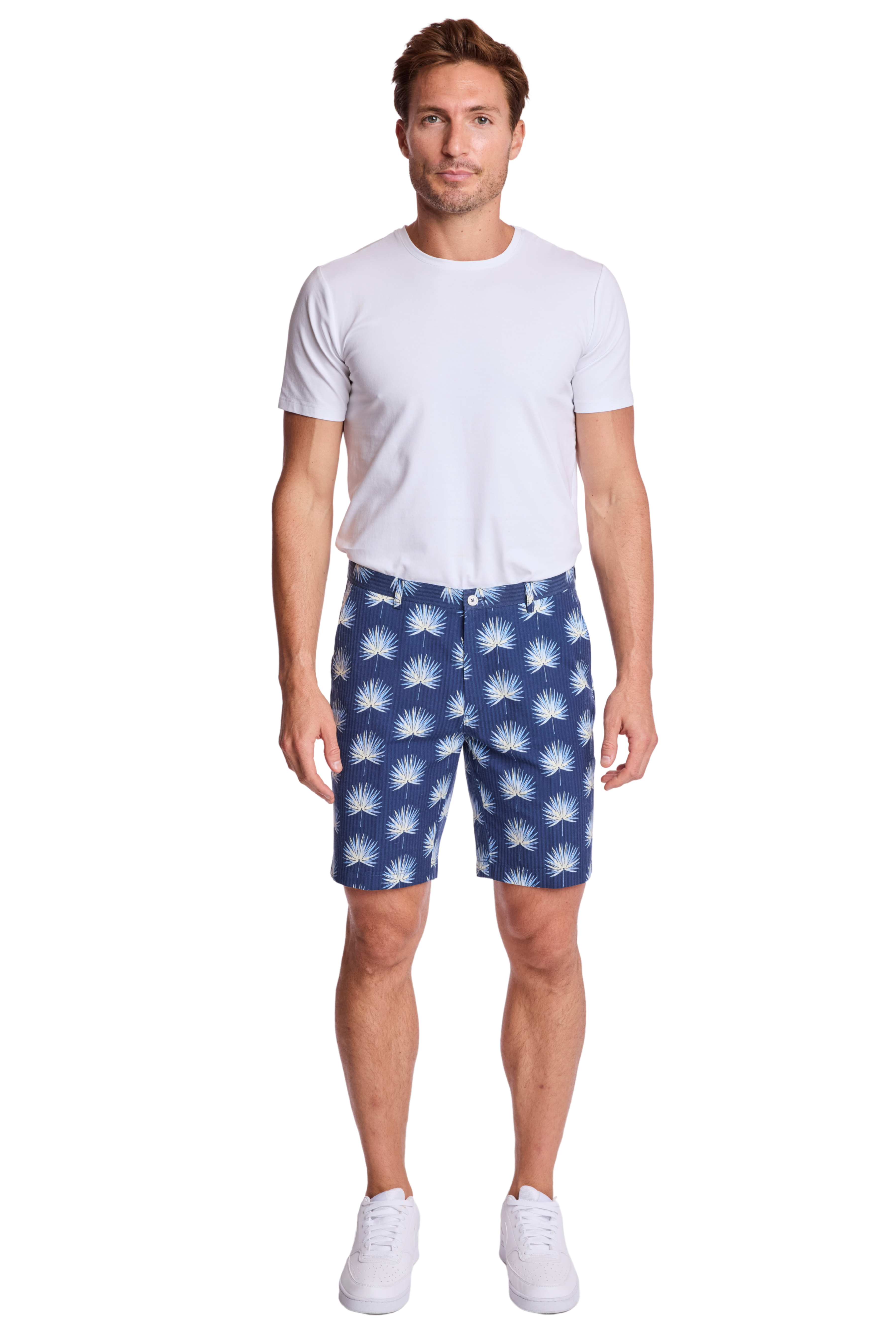 Felix Shorts - slim - Ocean White Seersucker