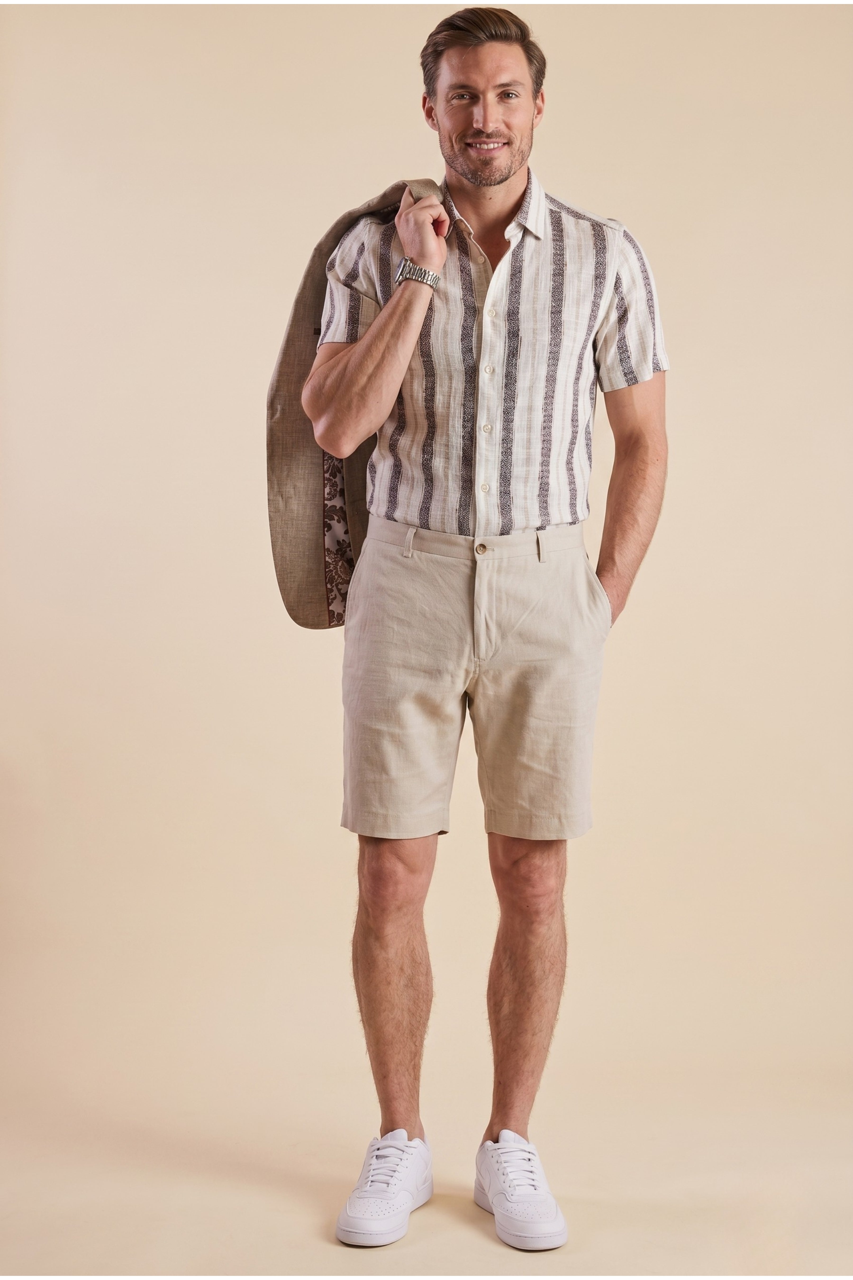 Felix Shorts - slim - Tan Linen
