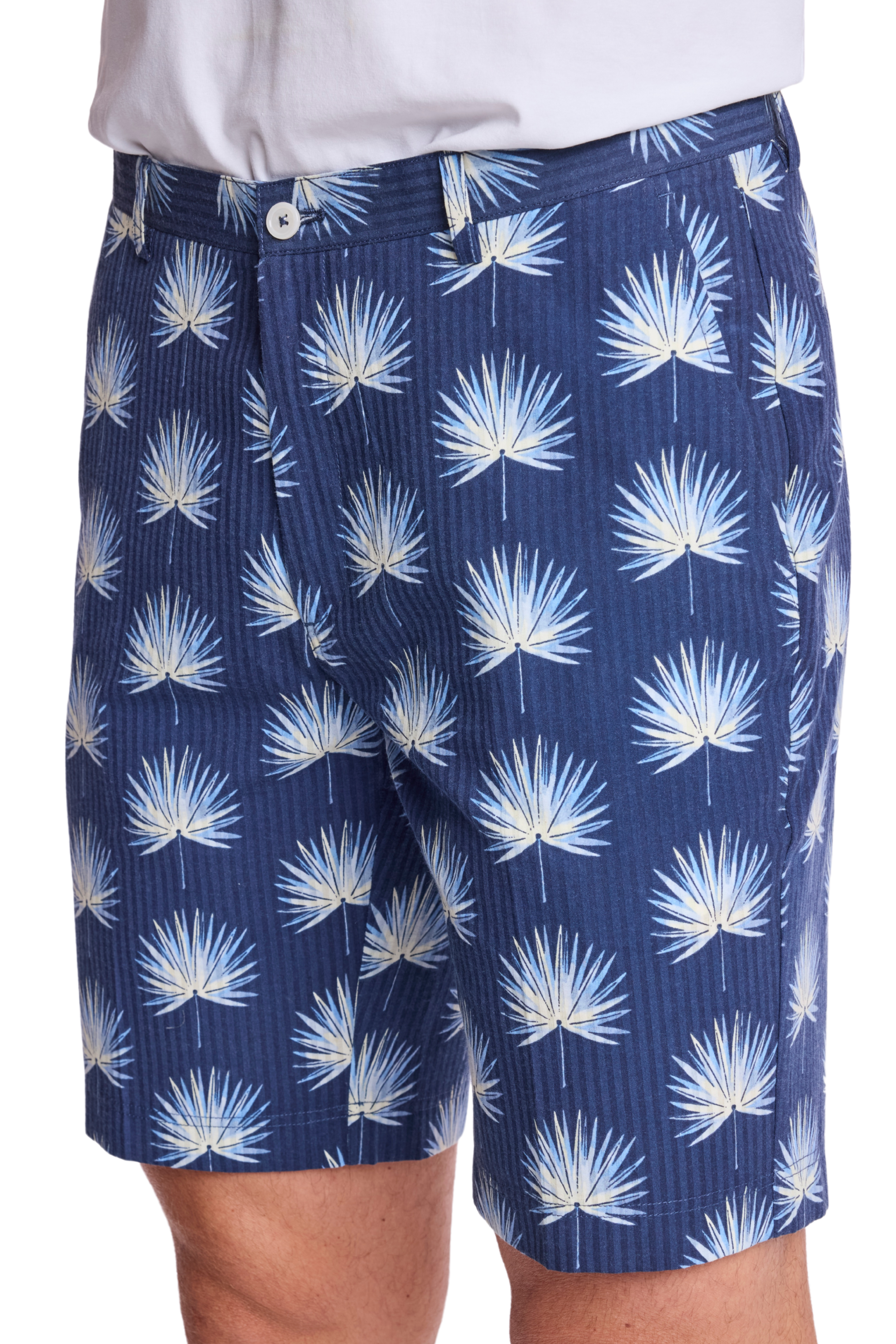 Felix Shorts - slim - Ocean White Seersucker