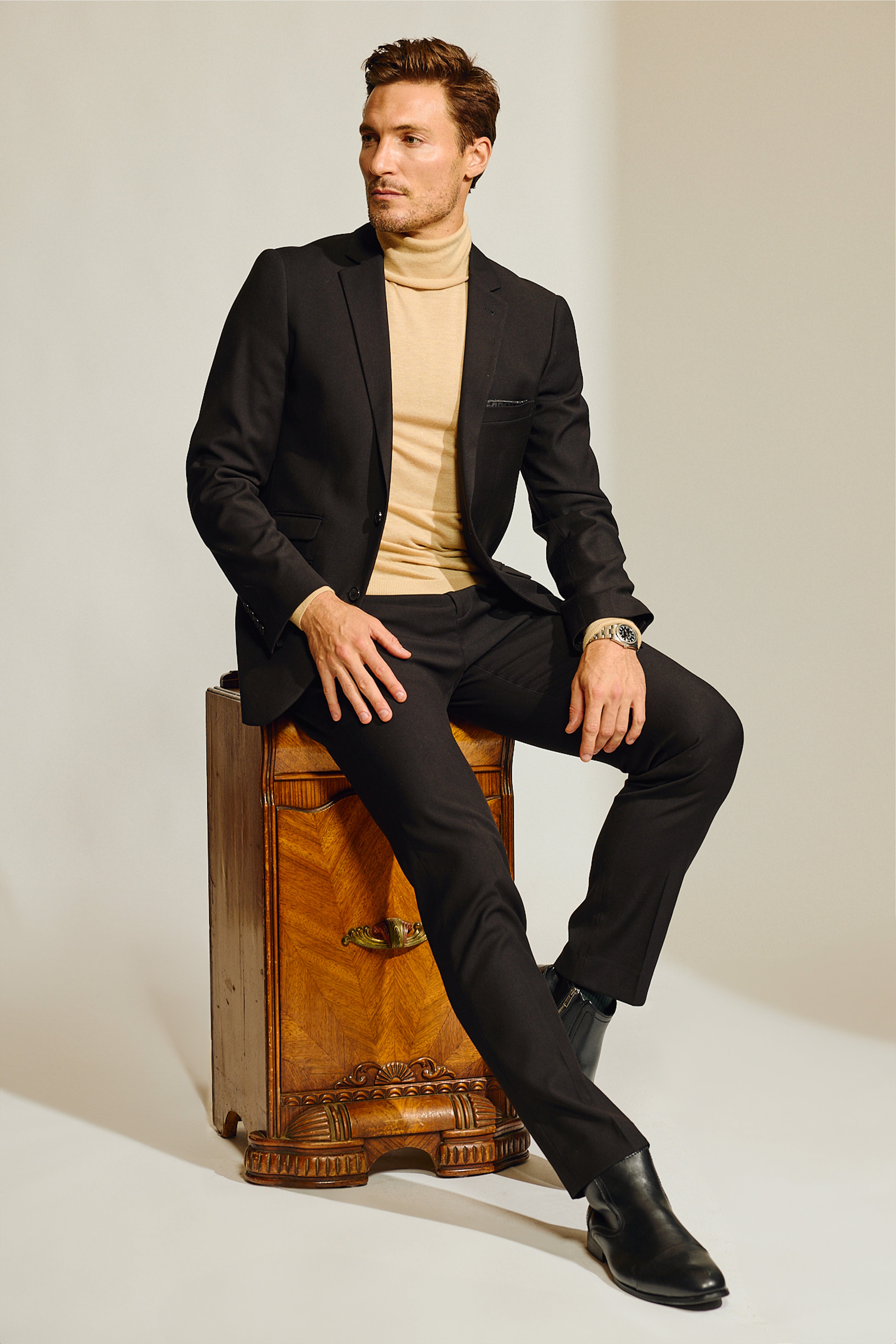 Dover Notch Jacket - slim - Black Twill