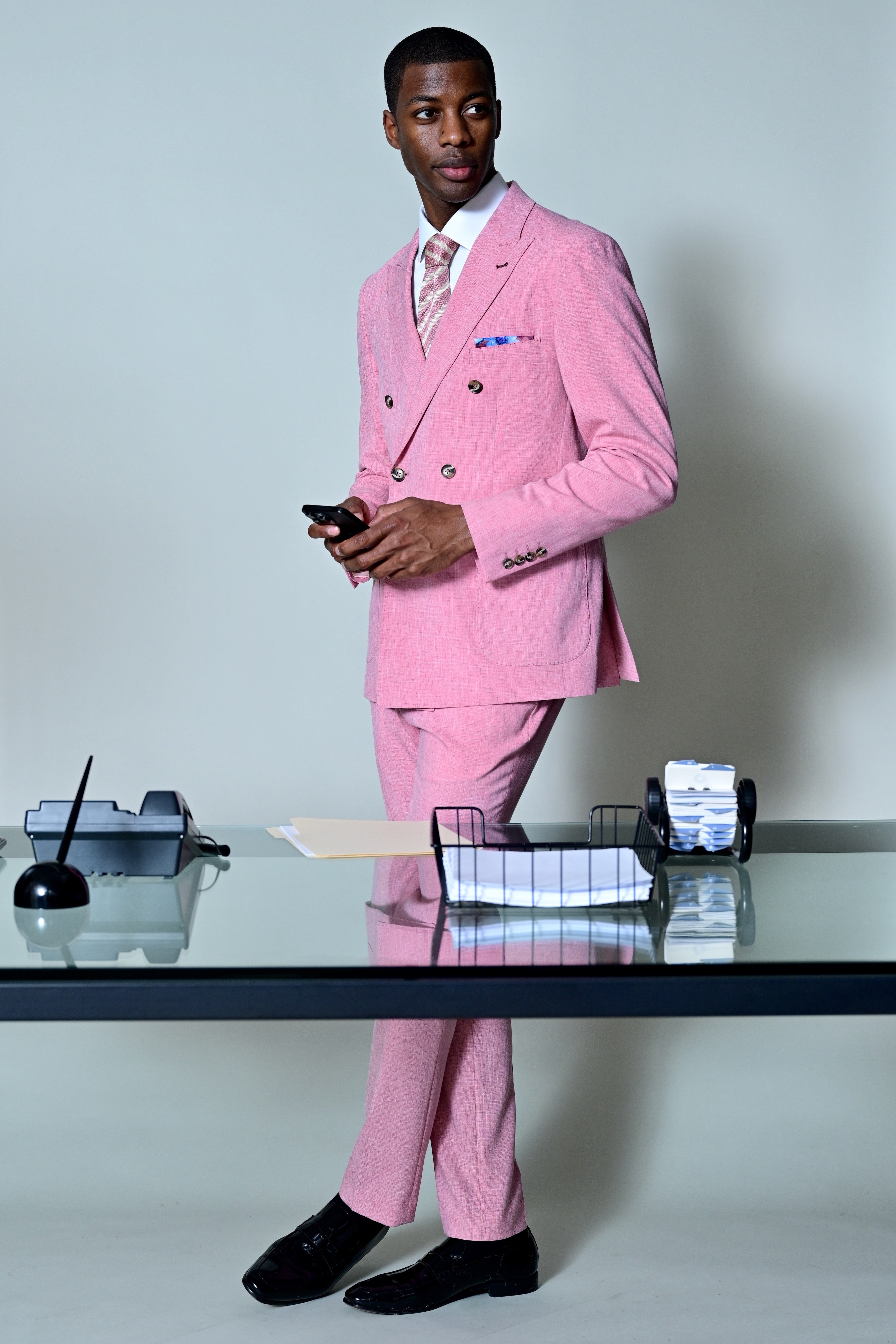 Soho Peak DB Jacket  - slim - Pink Melange