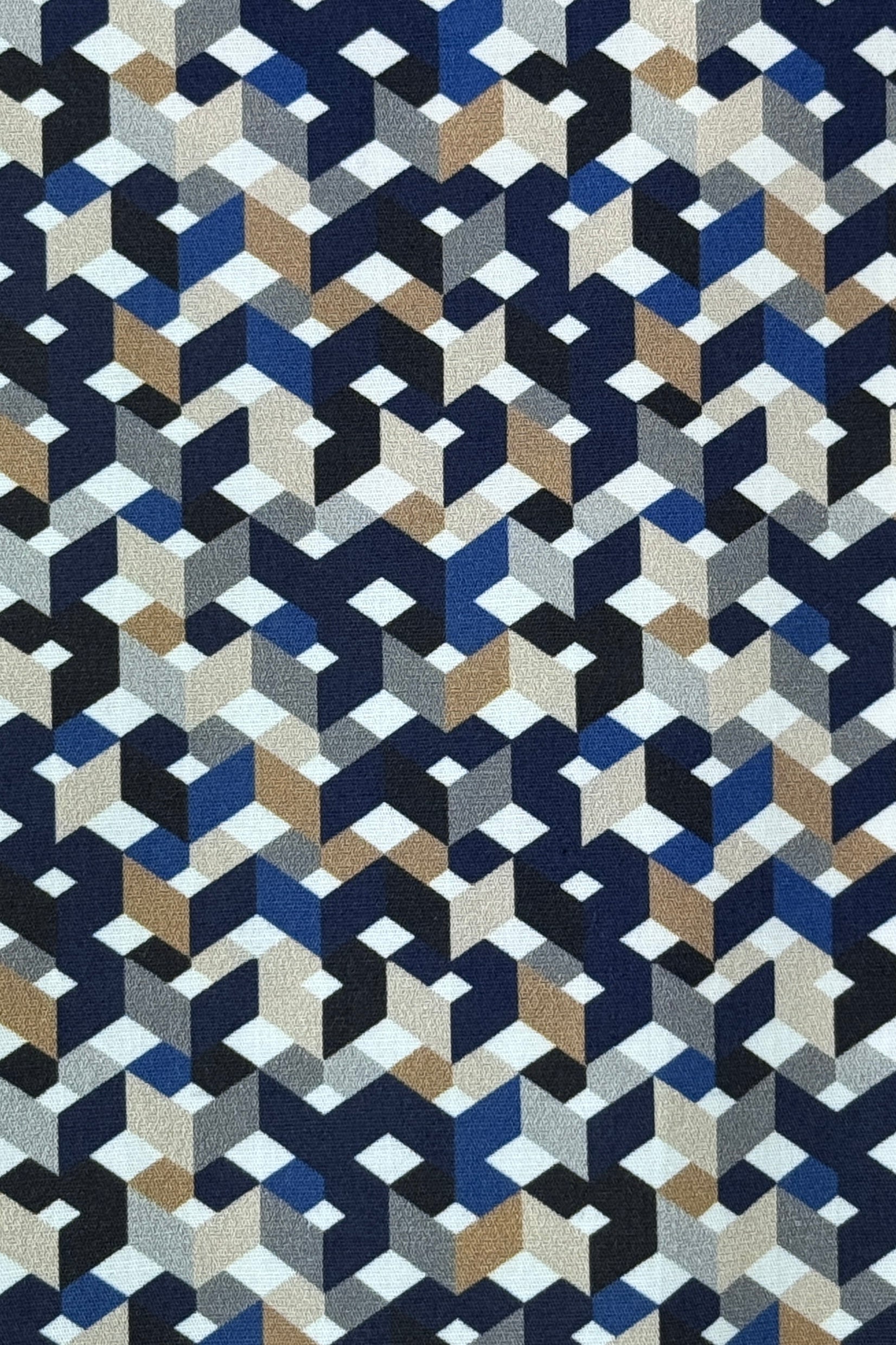 Sawyer Shirt - Navy Tan Geo