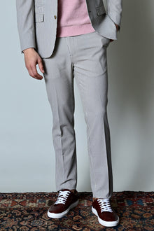  Downing Pants - slim - Grey Tan Cream Seersucker
