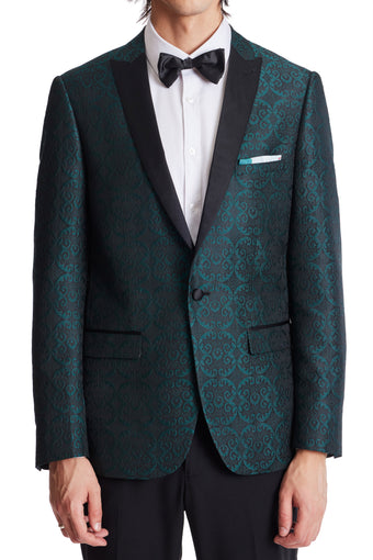 Grosvenor Peak Tux Jacket - slim - Green and Black