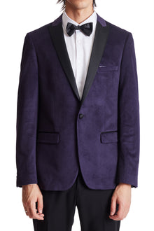  Grosvenor Peak Tux Jacket - slim - Dark Iris Purple Velvet