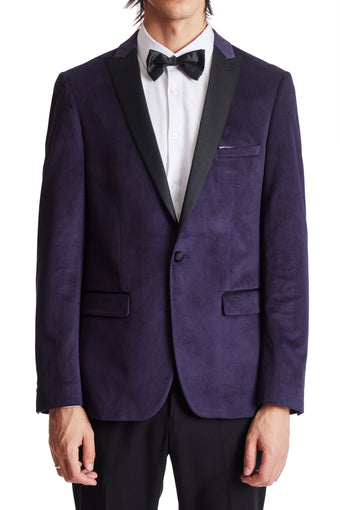 Grosvenor Peak Tux Jacket - slim - Dark Iris Purple Velvet