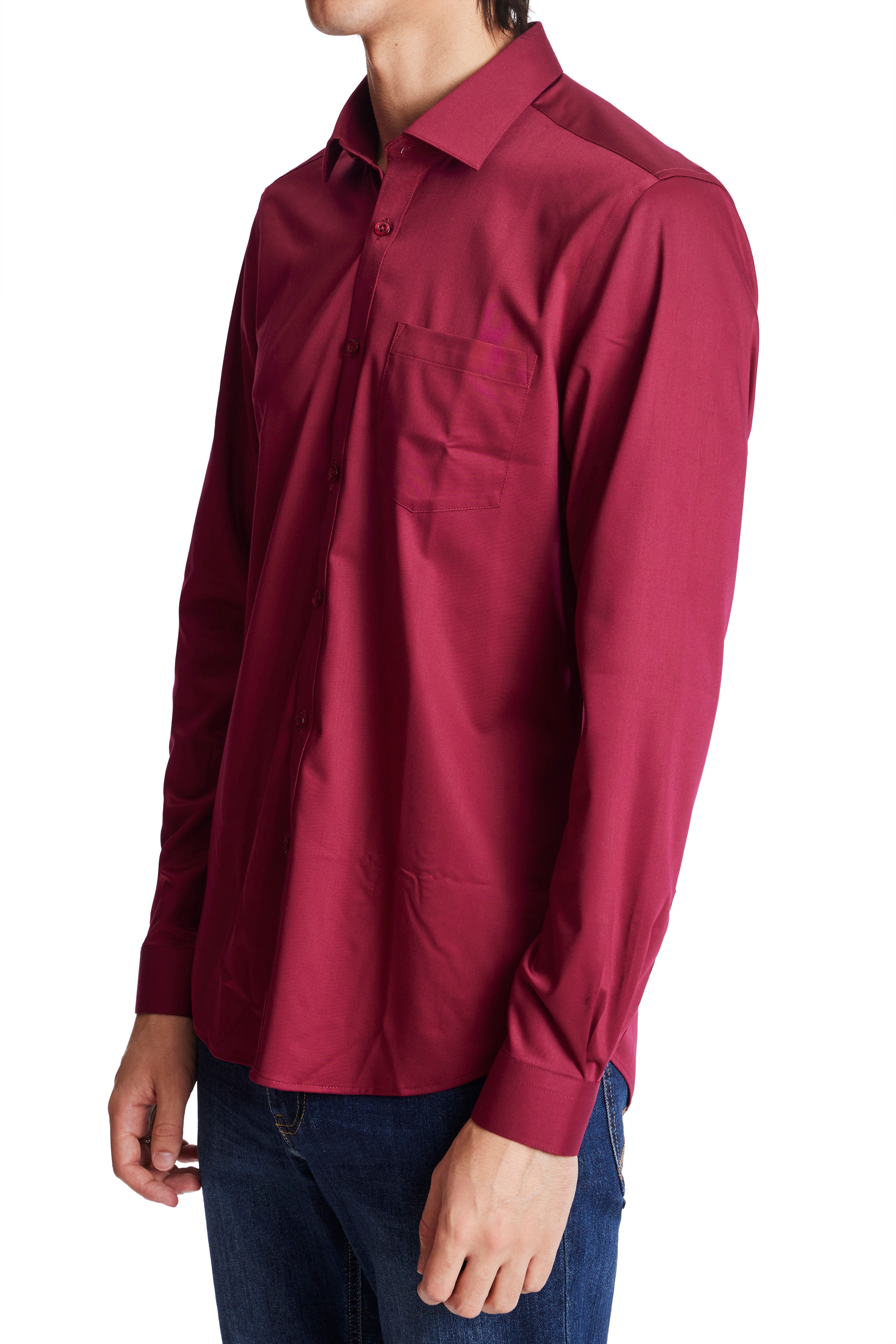 Samuel Spread Collar Shirt - Cranberry