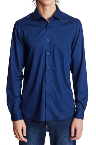 Samuel Spread Collar Shirt - Twilight Indigo