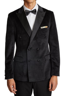  Soho Peak DB Tux Jacket - slim - Pitch Black Velvet