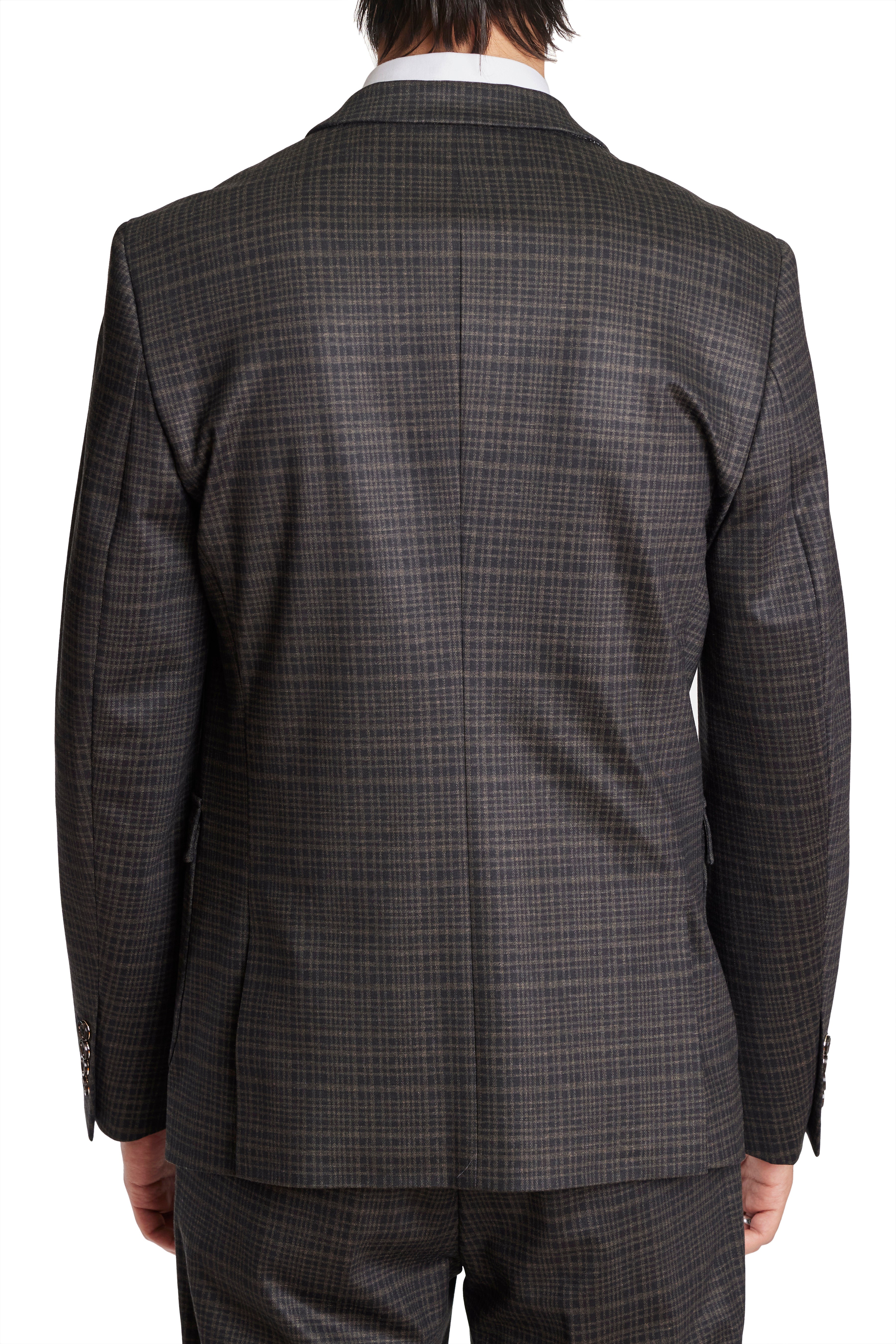 Dover Notch Jacket - slim - Brown Black Small Check