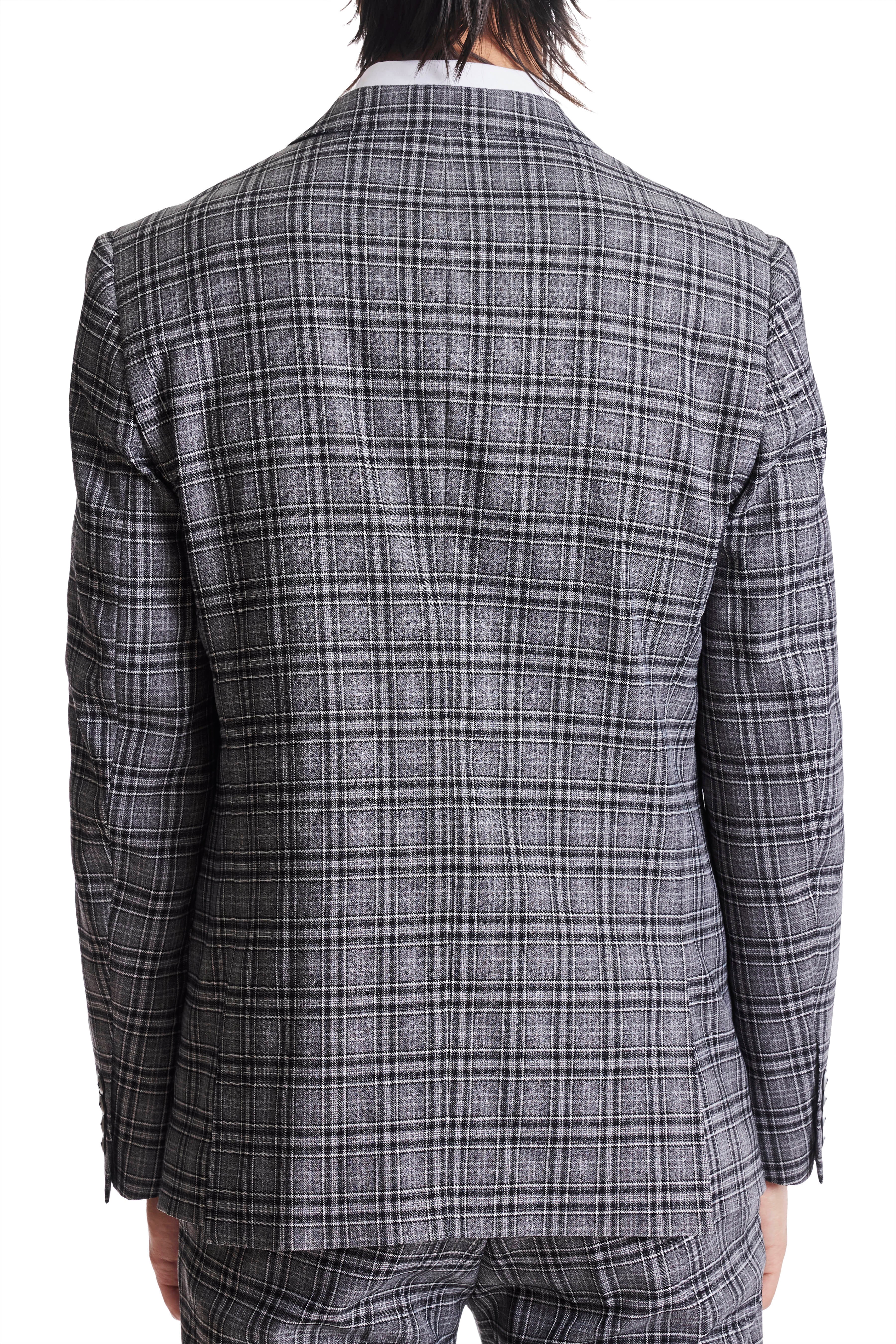 Dover Notch Jacket - slim - Grey Black Big Check