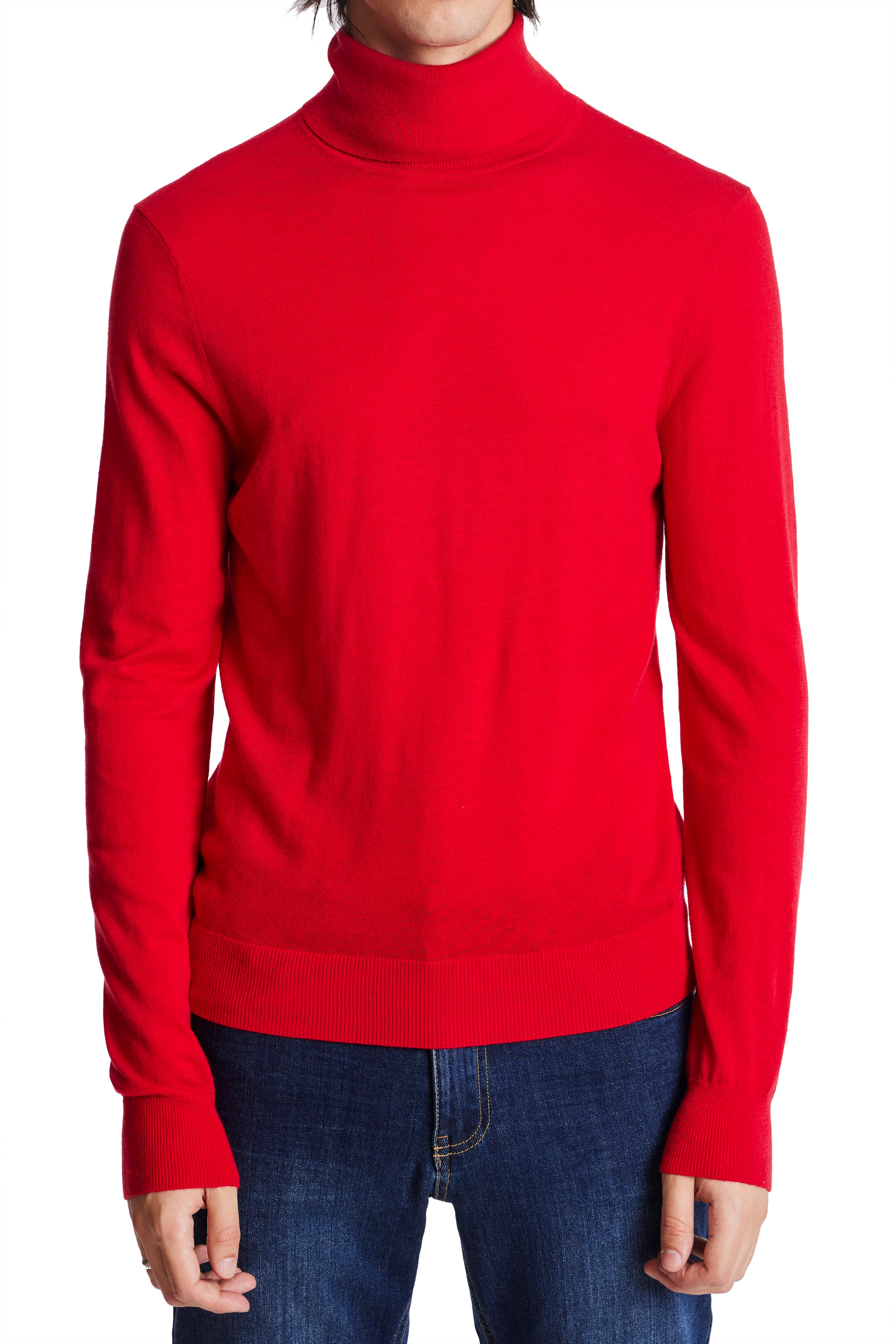 Fine Gauge Turtleneck - Maraschino Cherry