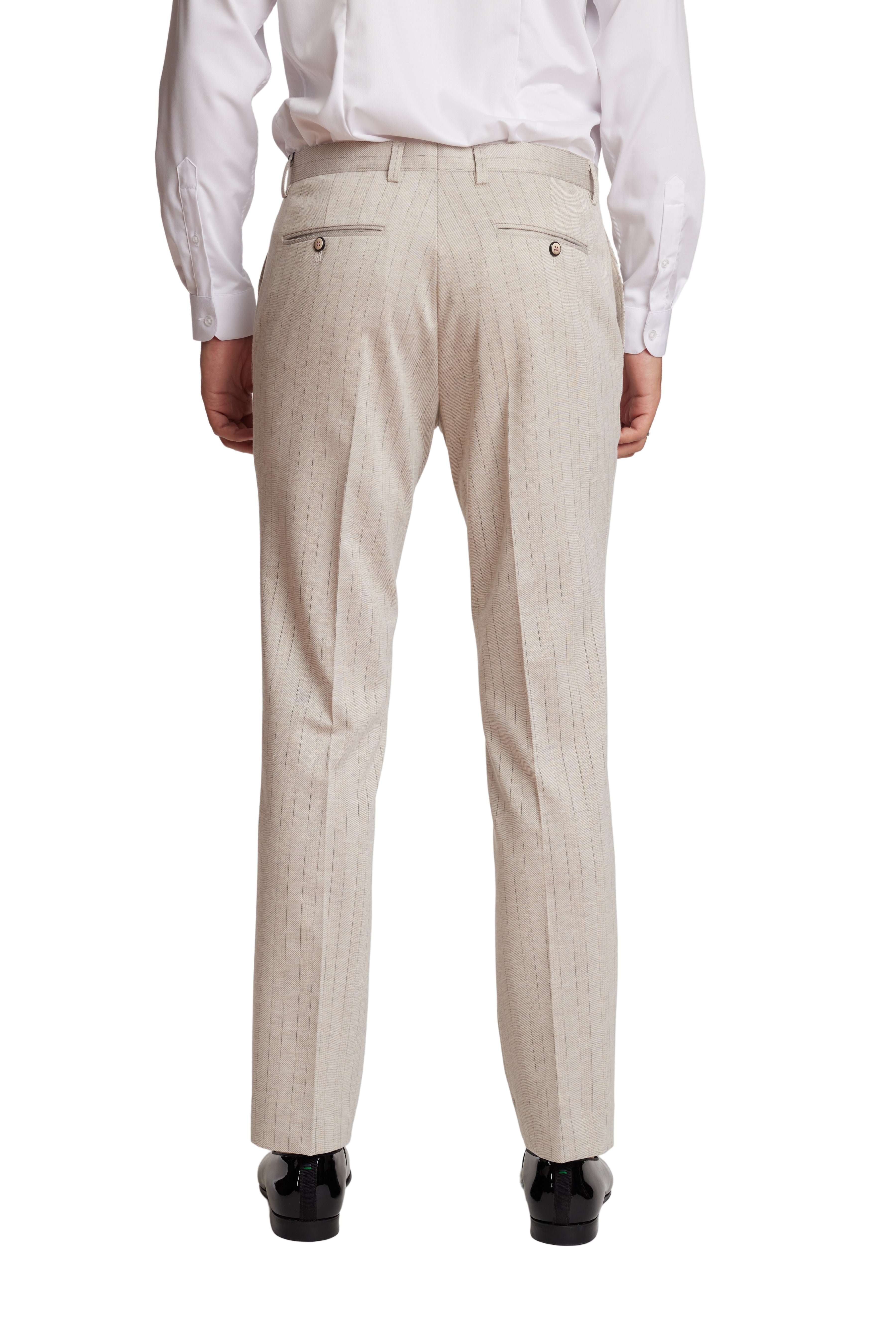 Downing Pants - slim - Beige Tan Stripes