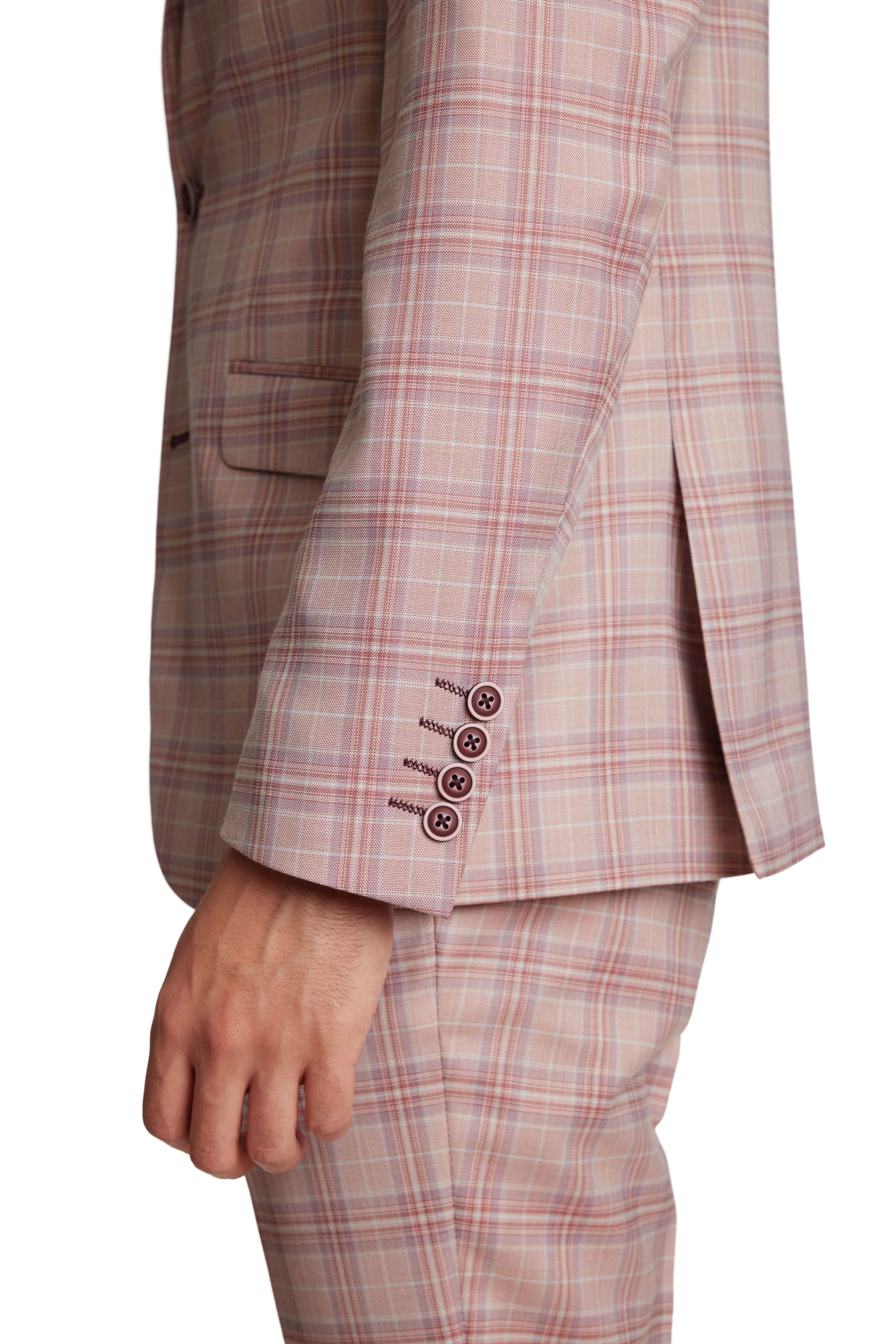 Dover Notch Jacket - slim - Pink Mauve Check