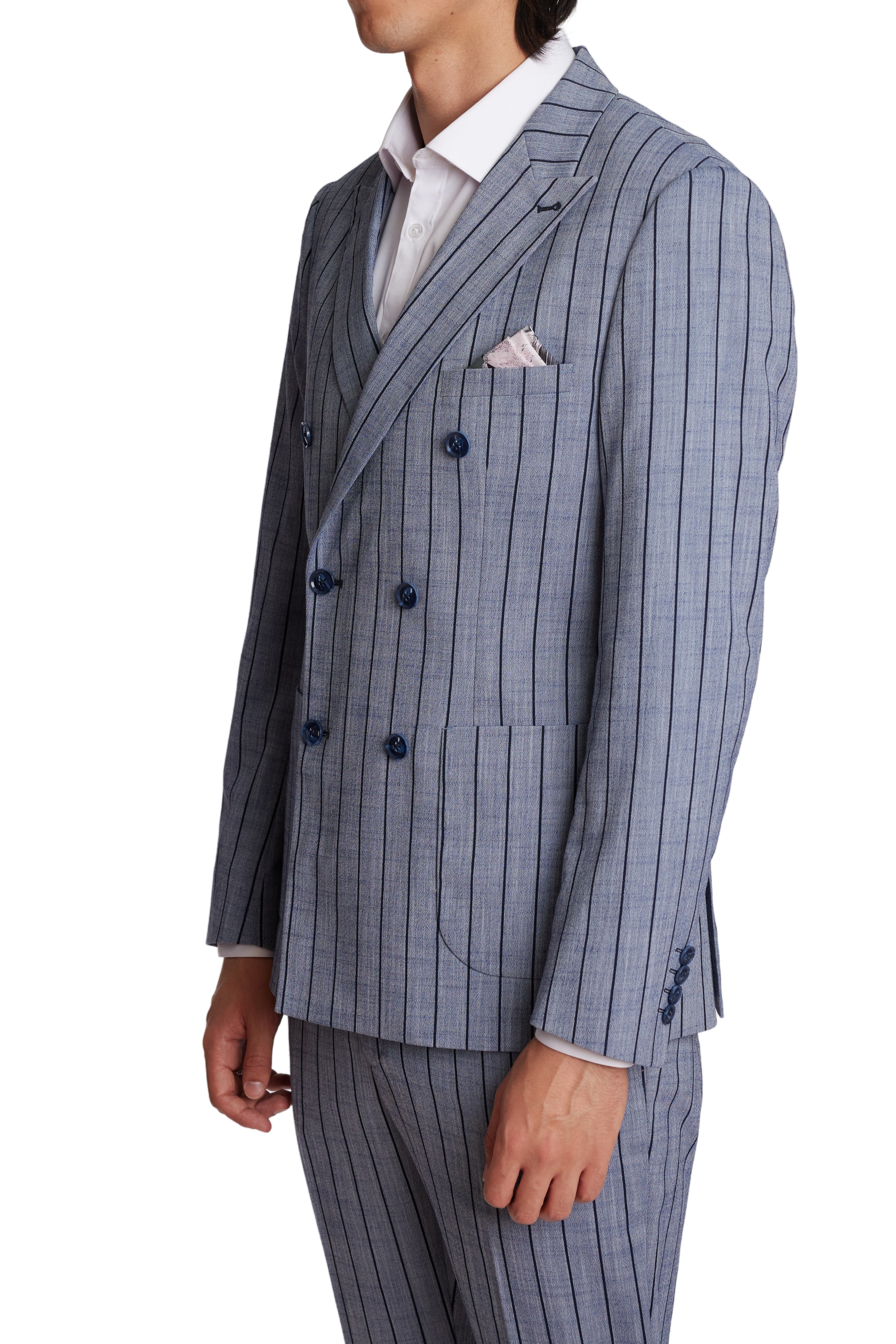 Soho Peak DB Jacket - slim - Blue & Navy Pinstripe