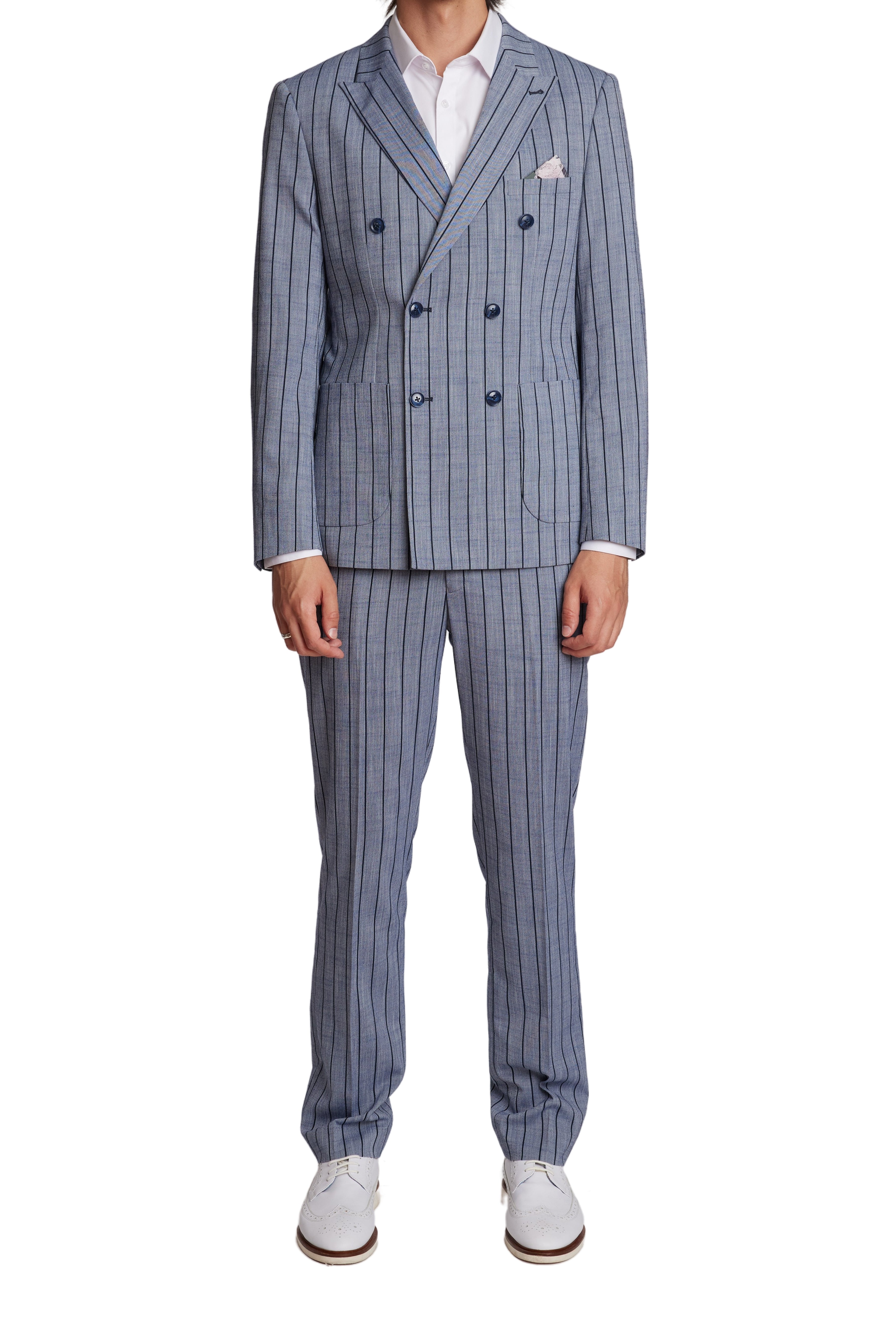 Soho Peak DB Jacket - slim - Blue & Navy Pinstripe