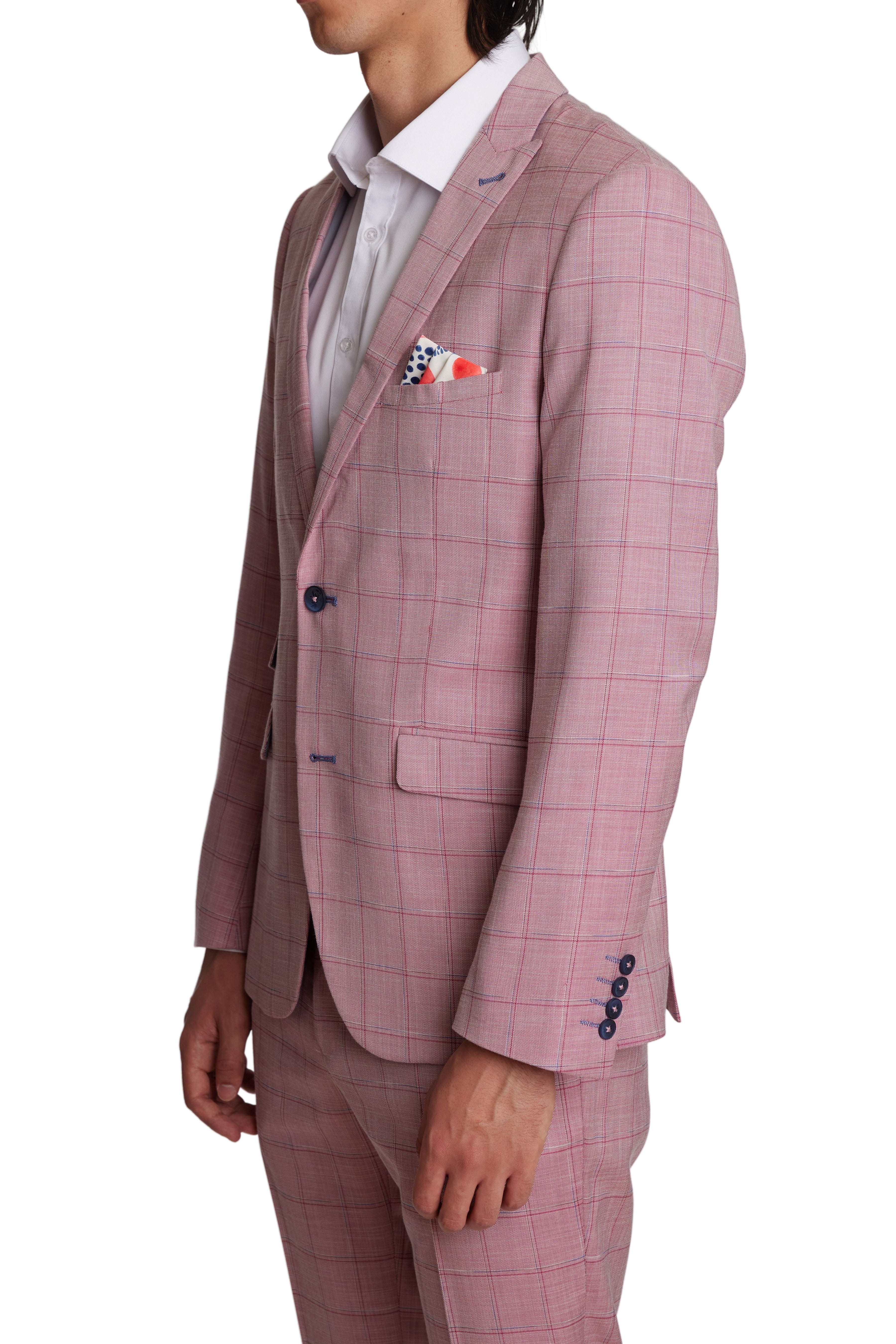 Ashton Peak Jacket - slim - Pink Double Check